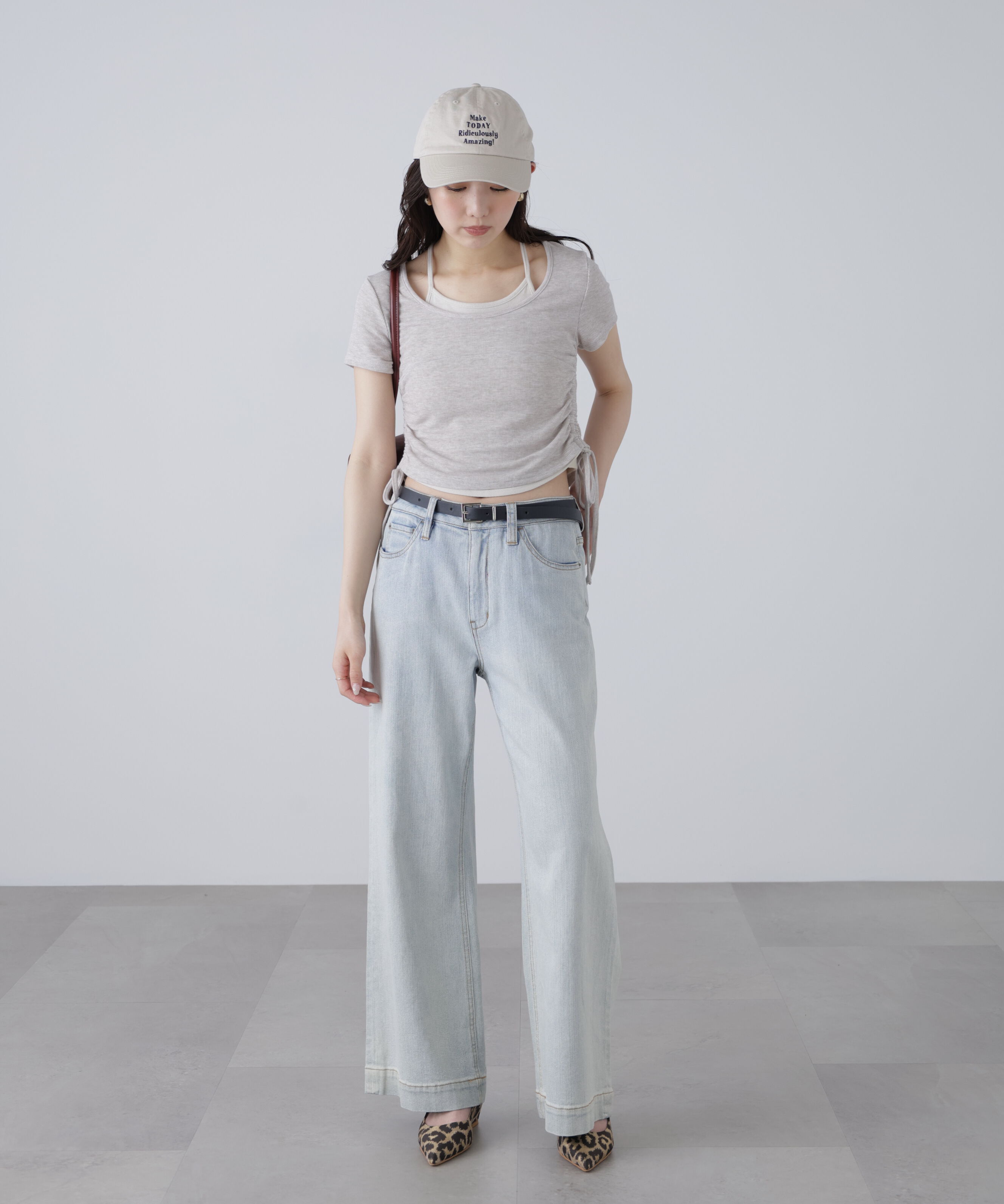  「ホルターネックレイヤードサイドドロスト半袖カットソー」|Tシャツ・カットソー|