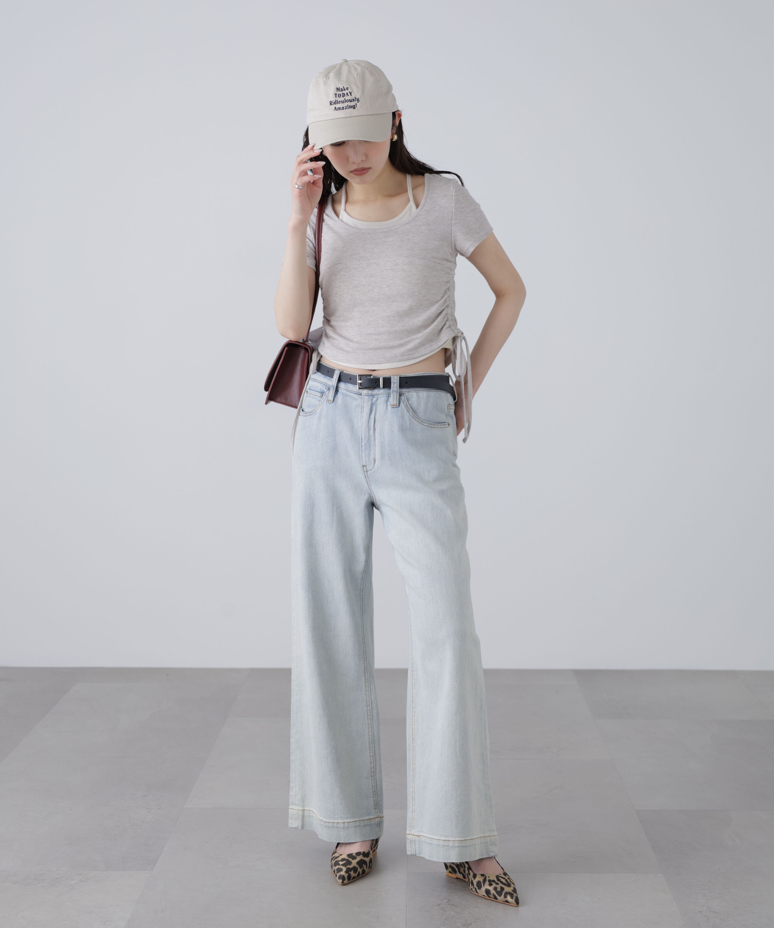  「ホルターネックレイヤードサイドドロスト半袖カットソー」|Tシャツ・カットソー|