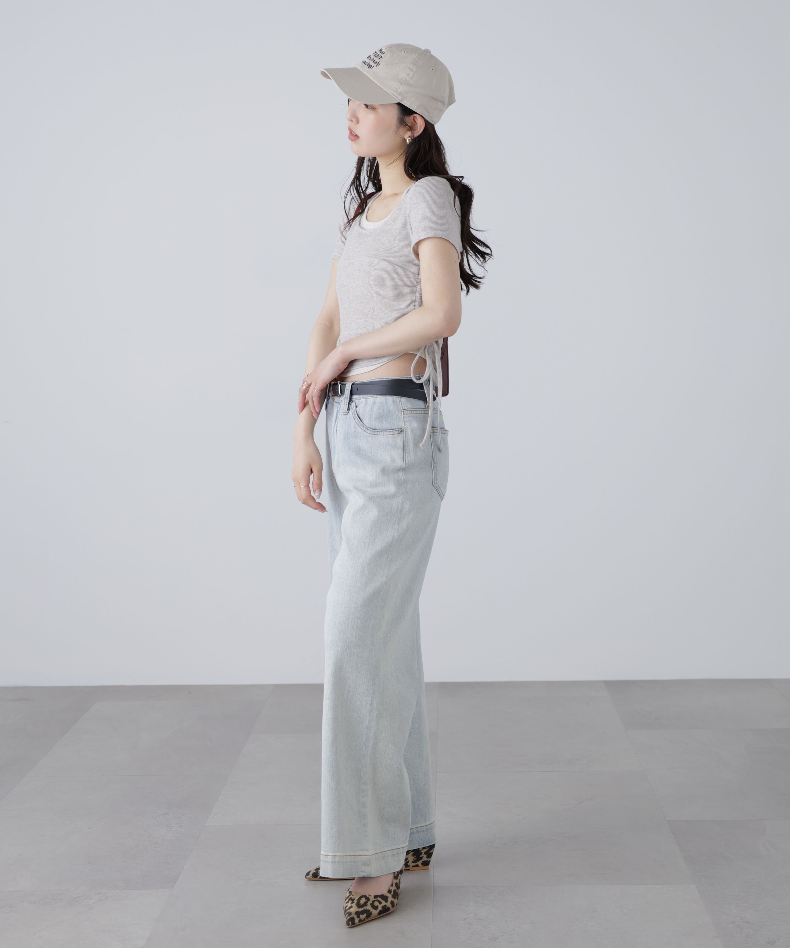  「ホルターネックレイヤードサイドドロスト半袖カットソー」|Tシャツ・カットソー|