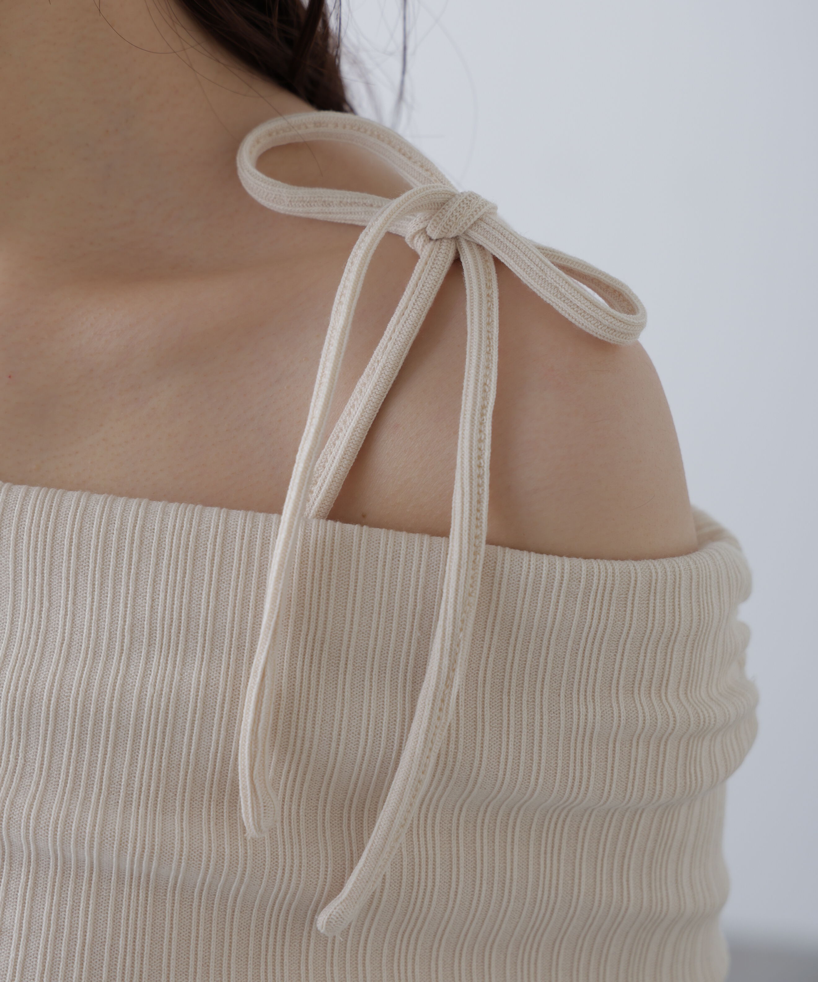  「肩リボンオフショルカットソー」|Tシャツ・カットソー|