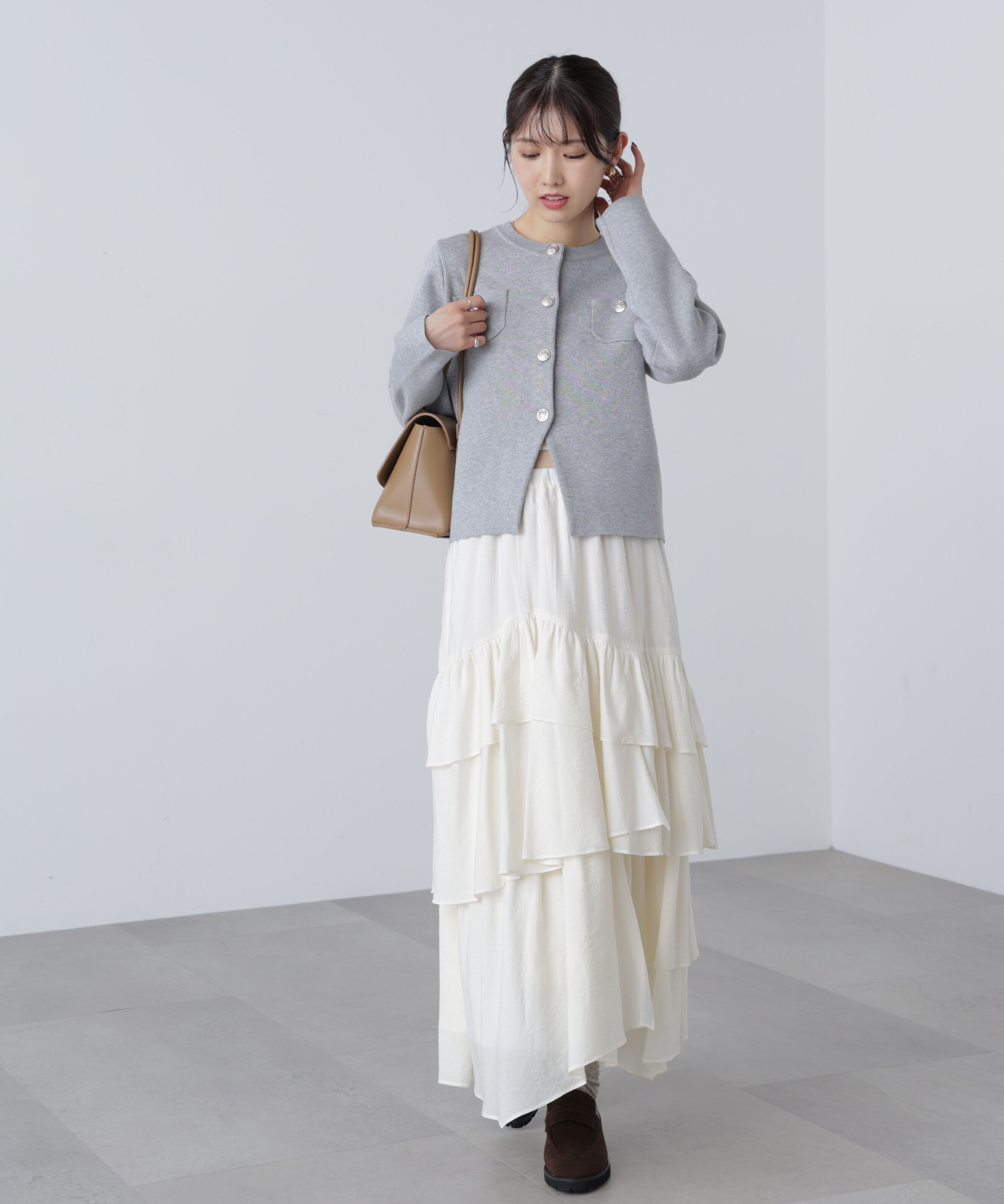  「エンブレムボタンニットカーディガン」|ニット・セーター|