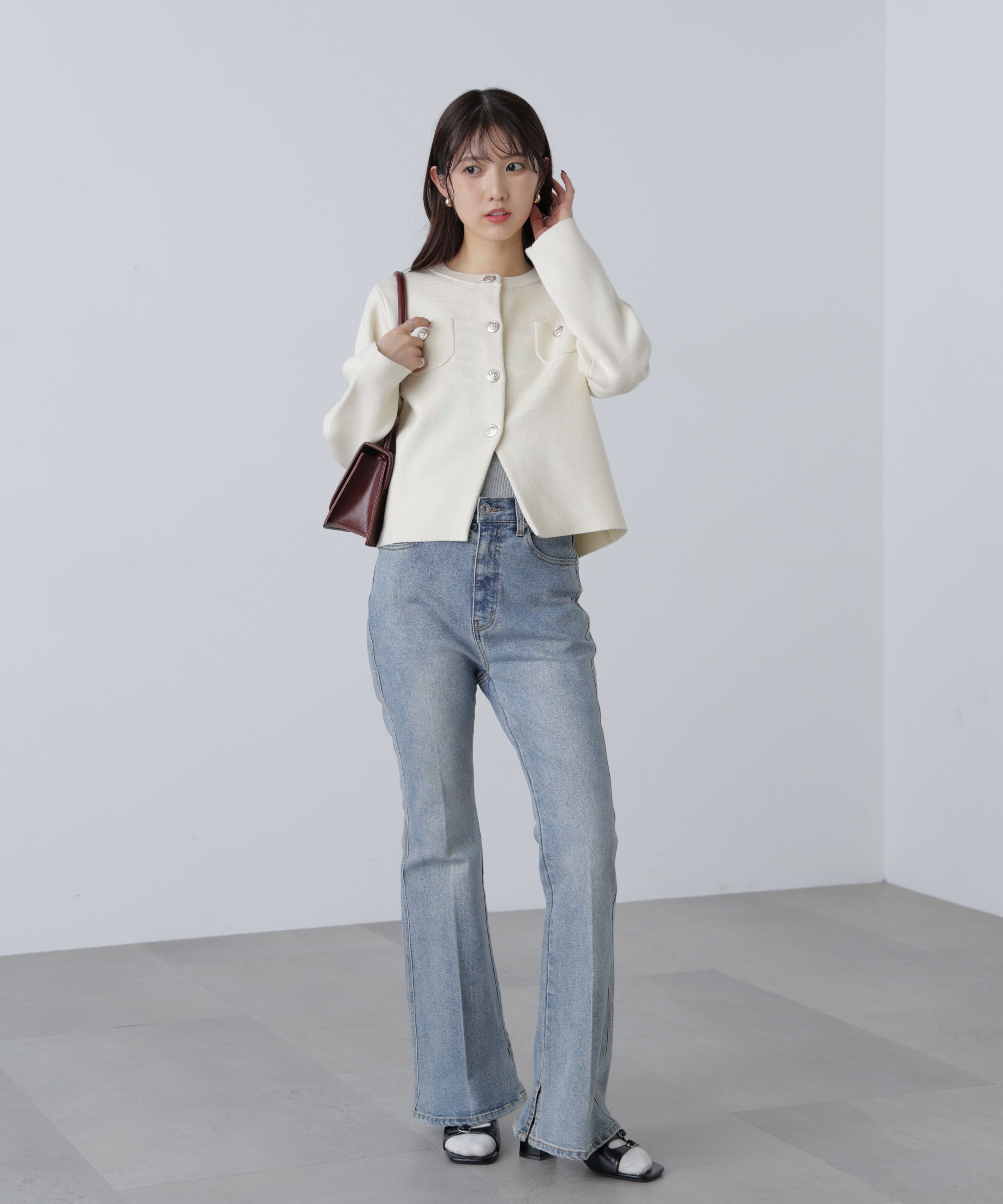  「エンブレムボタンニットカーディガン」|ニット・セーター|