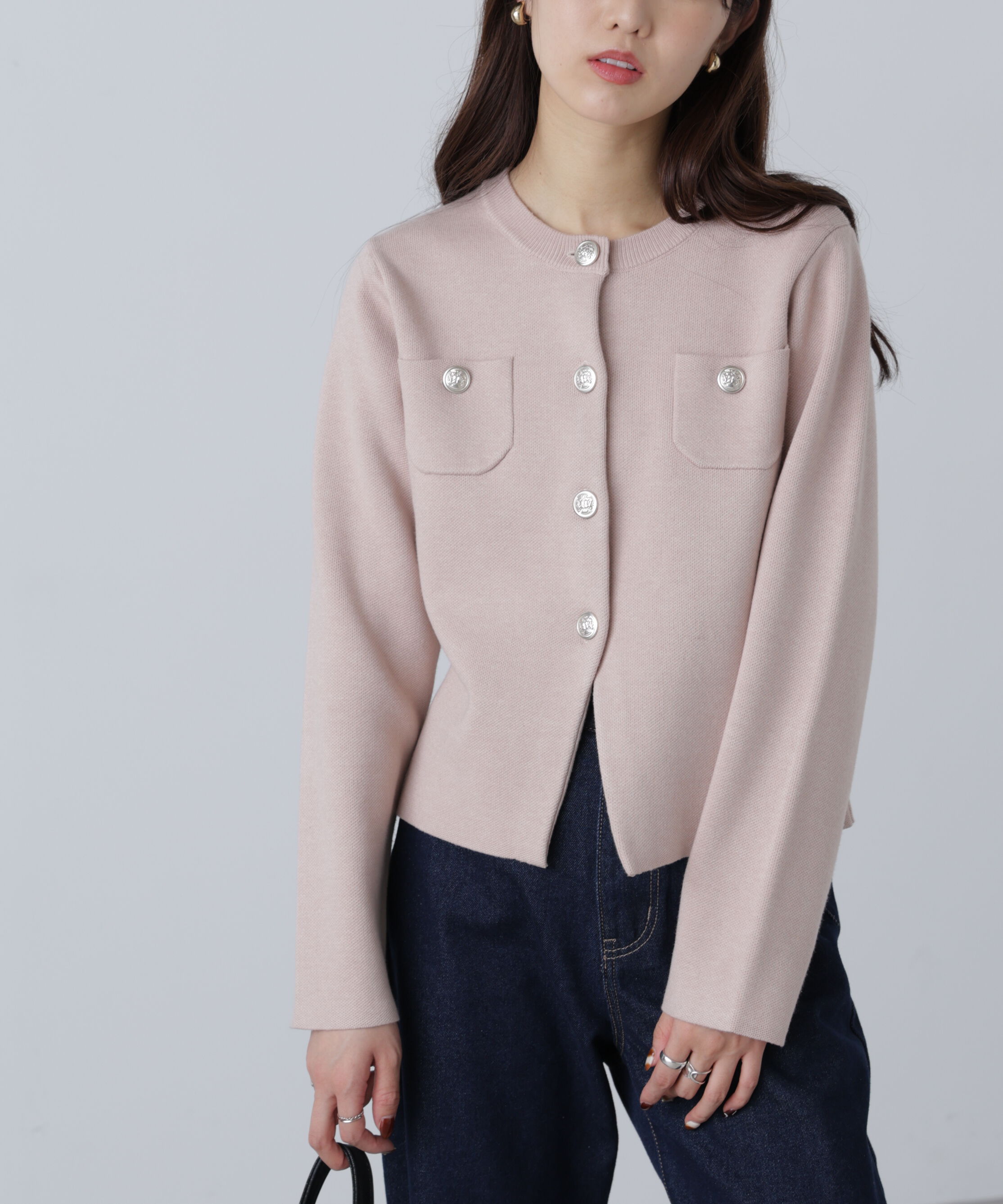  「エンブレムボタンニットカーディガン」|ニット・セーター|