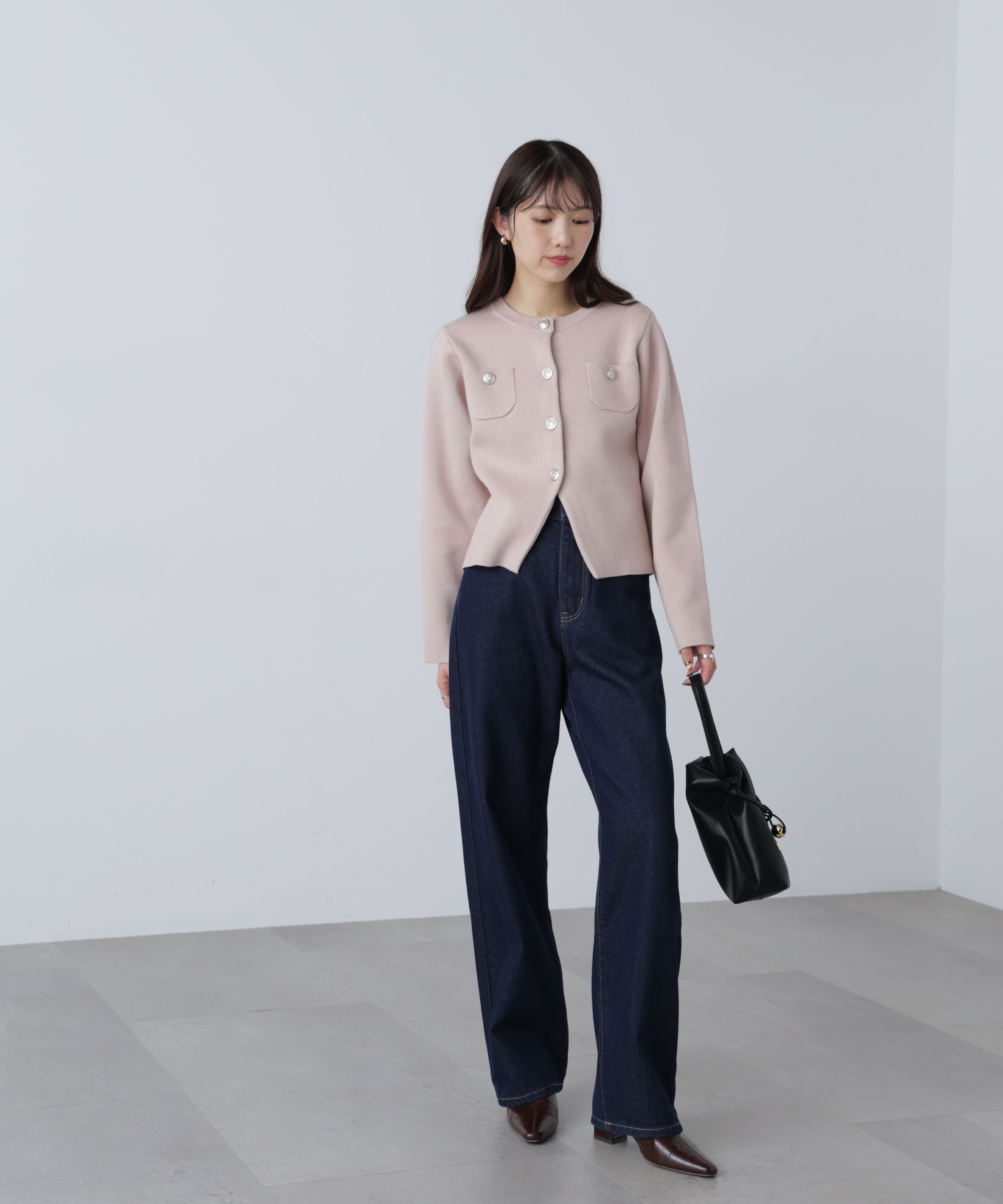  「エンブレムボタンニットカーディガン」|ニット・セーター|