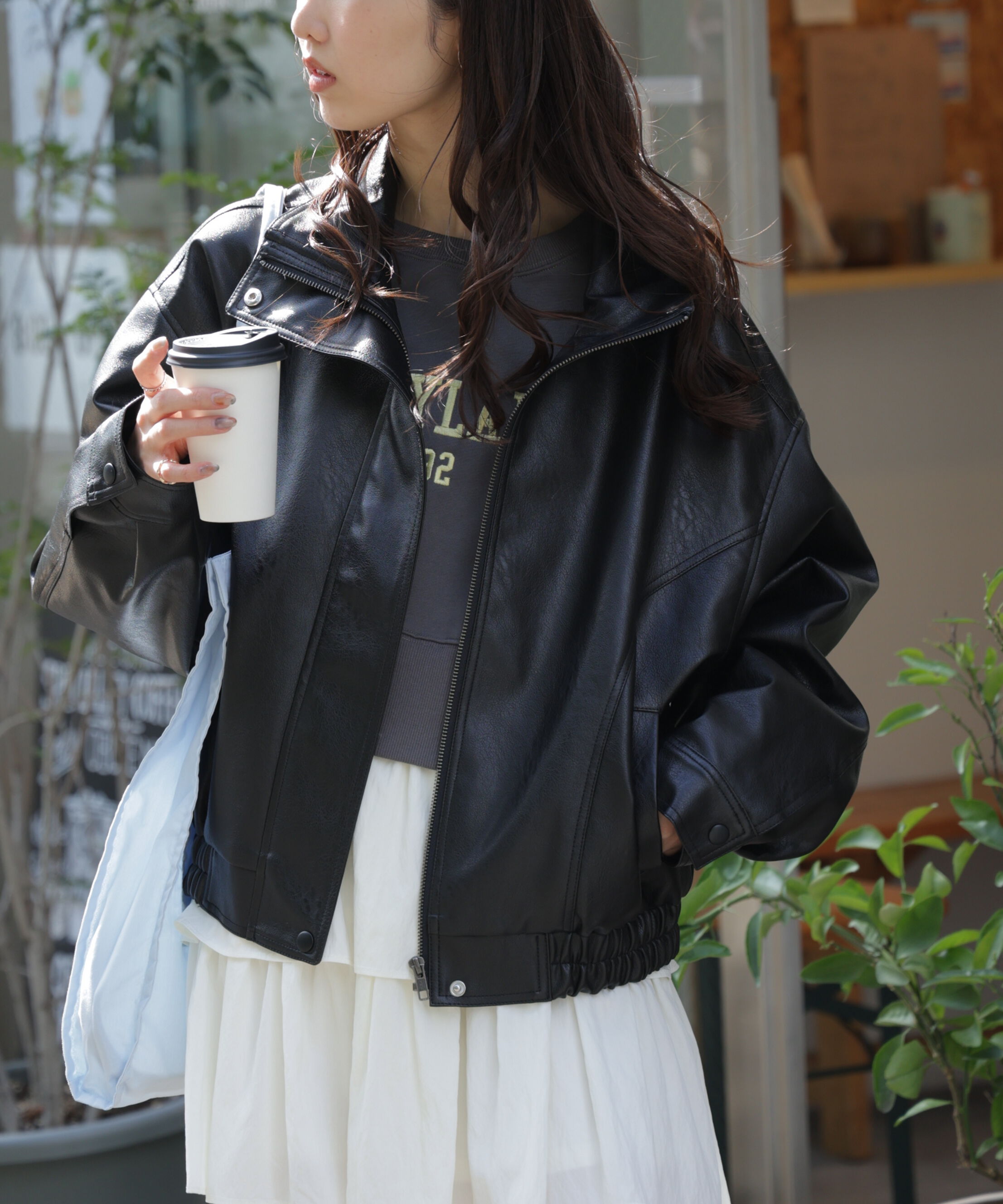  「スタンド合皮ブルゾン」|ブルゾン・スタジャン|