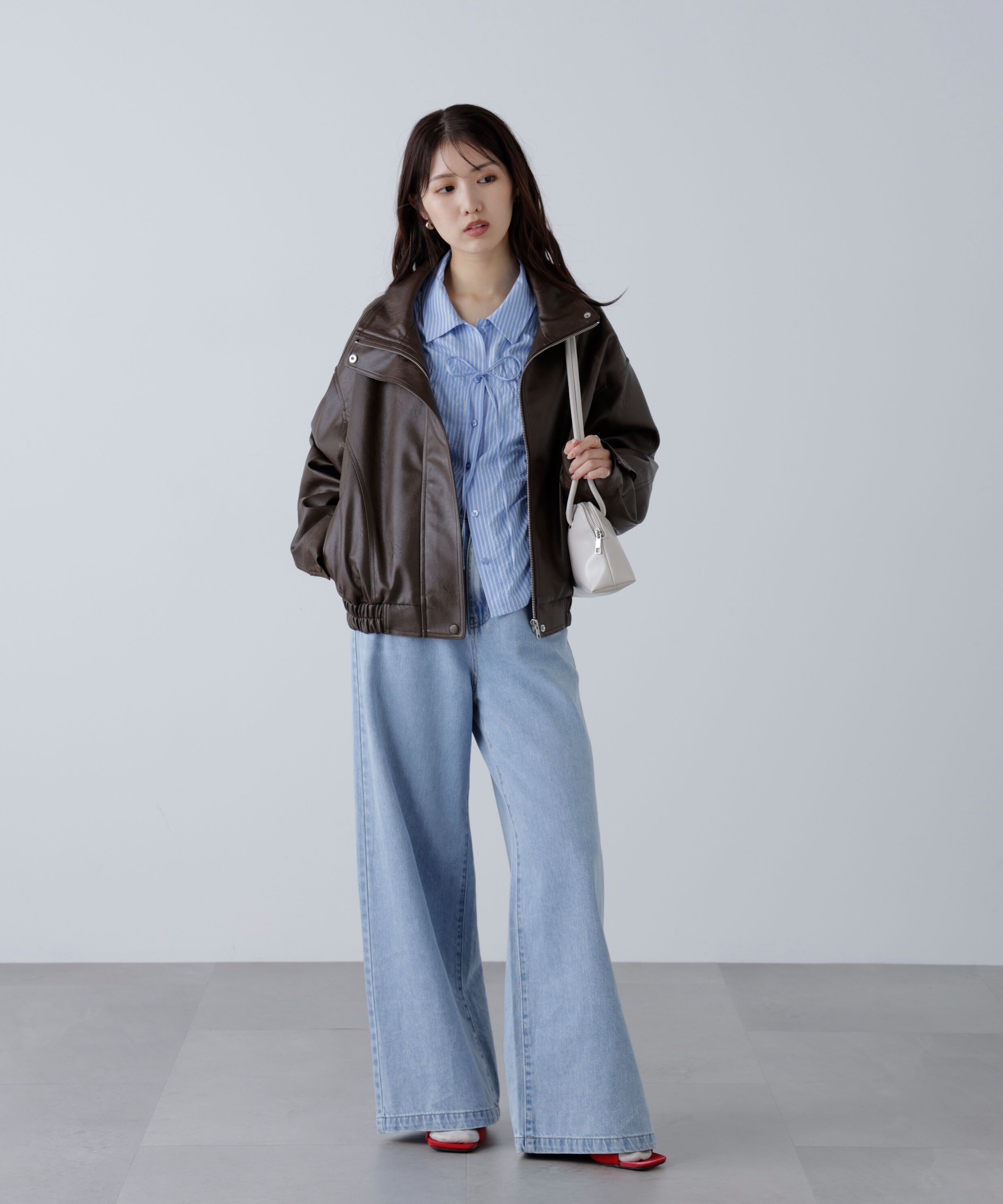  「スタンド合皮ブルゾン」|ブルゾン・スタジャン|