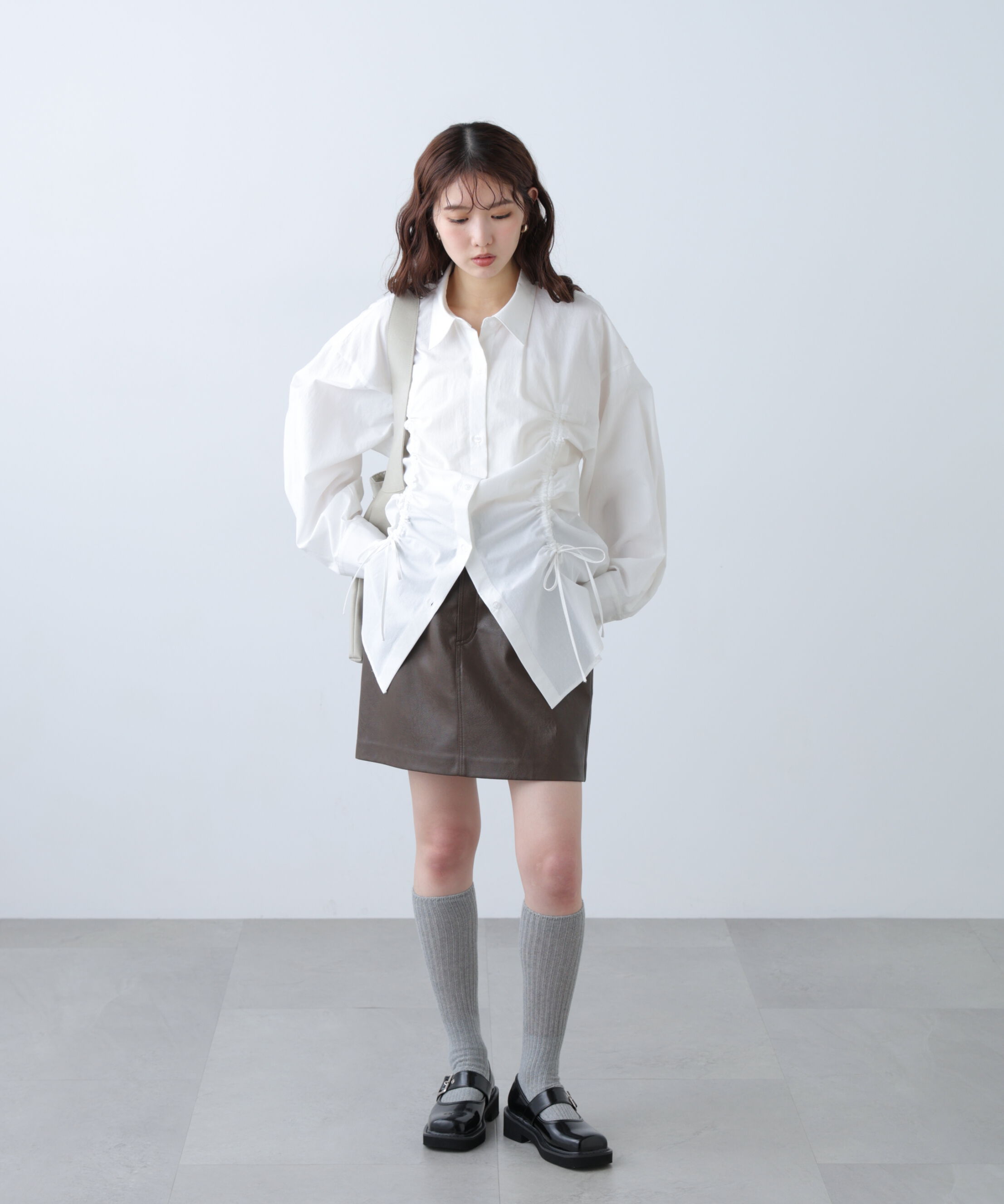  「フロントドロストオーバーサイズシャツ」|シャツ・ブラウス|