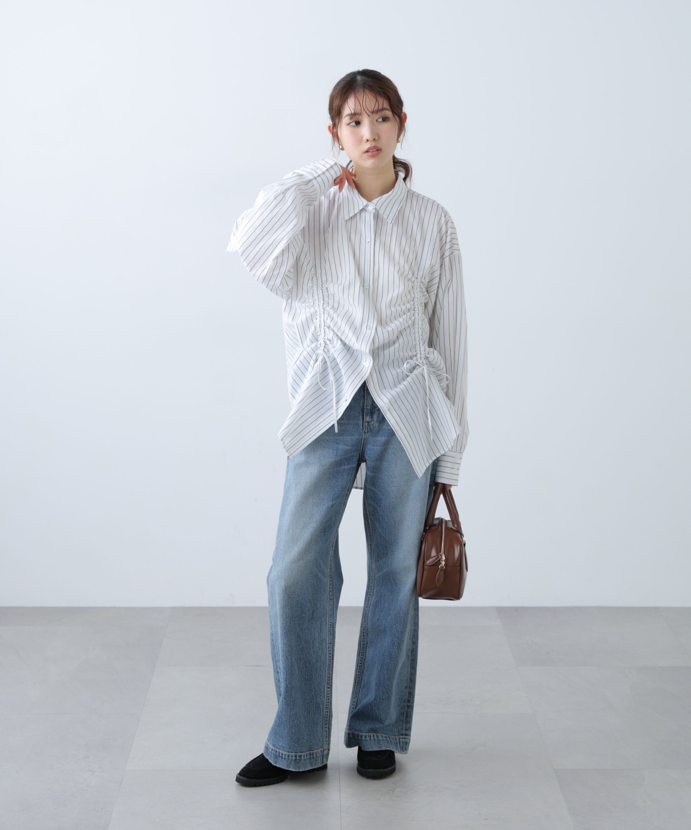  「フロントドロストオーバーサイズシャツ」|シャツ・ブラウス|