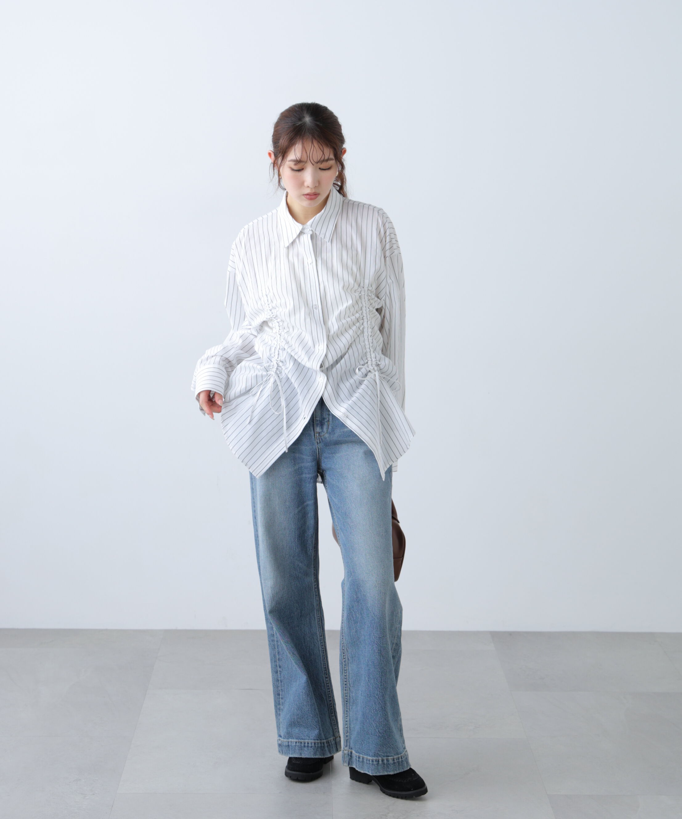  「フロントドロストオーバーサイズシャツ」|シャツ・ブラウス|