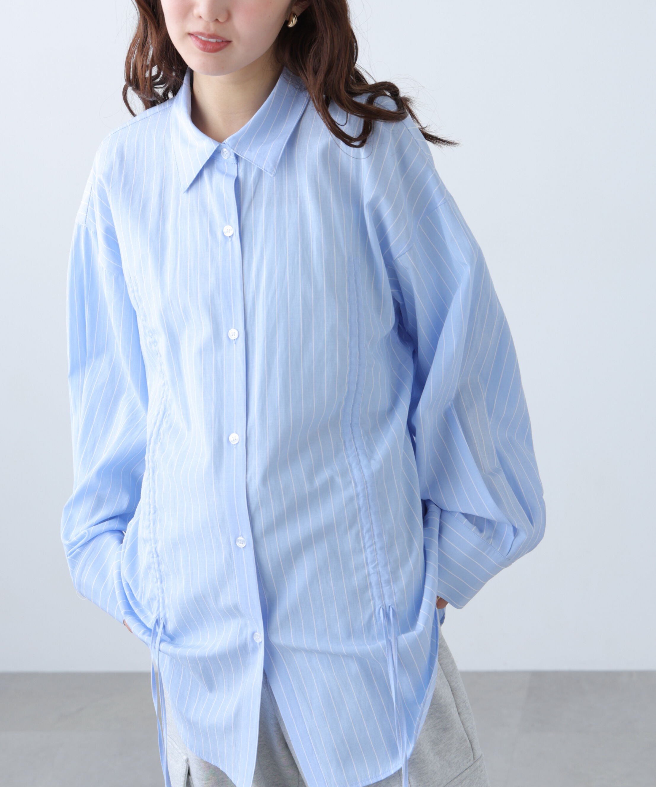  「フロントドロストオーバーサイズシャツ」|シャツ・ブラウス|