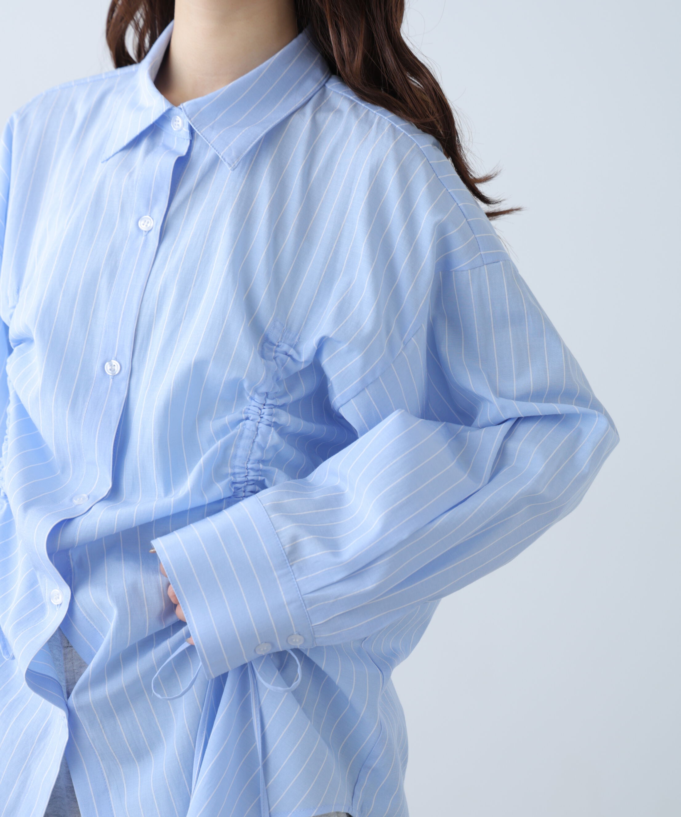  「フロントドロストオーバーサイズシャツ」|シャツ・ブラウス|