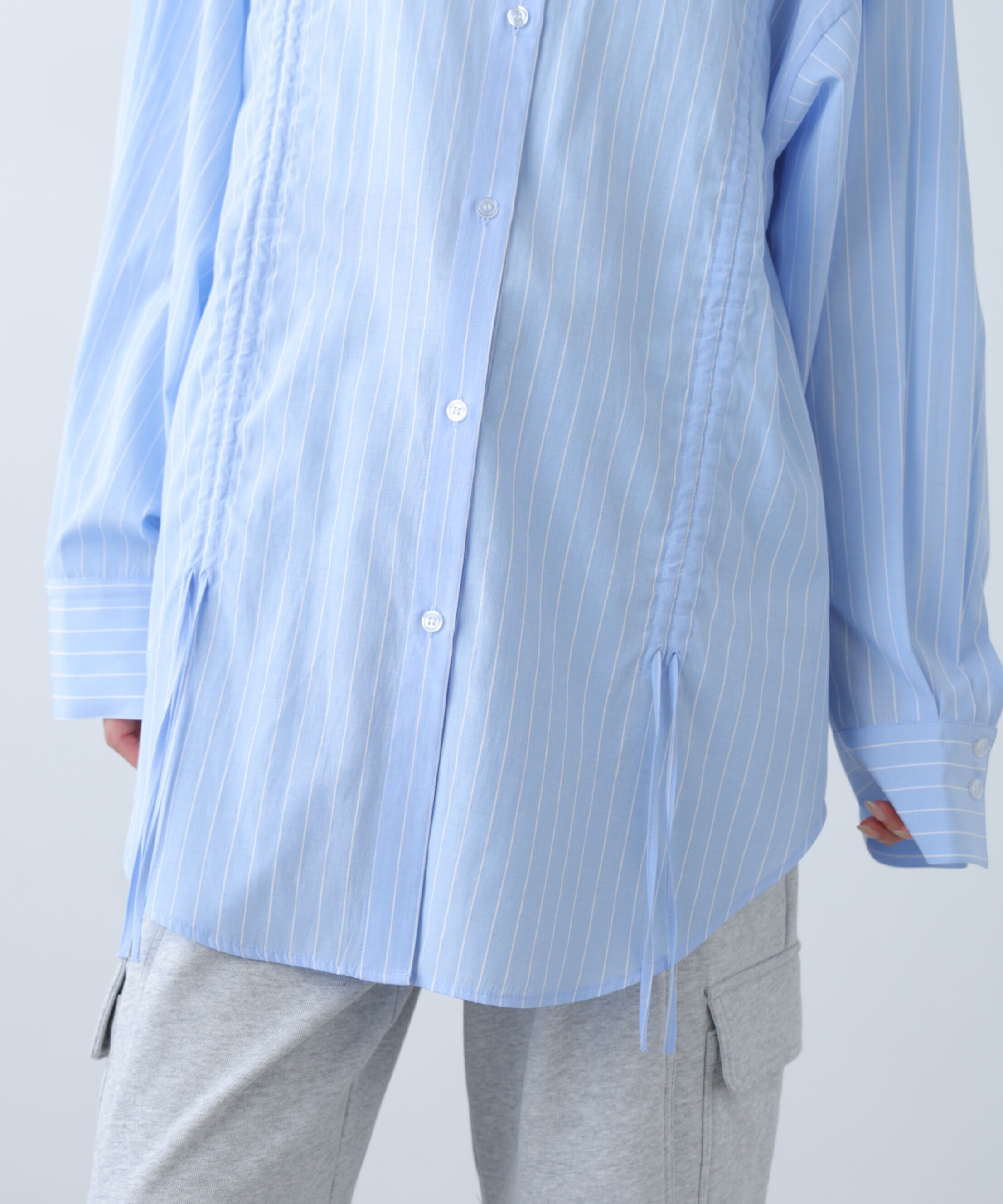  「フロントドロストオーバーサイズシャツ」|シャツ・ブラウス|