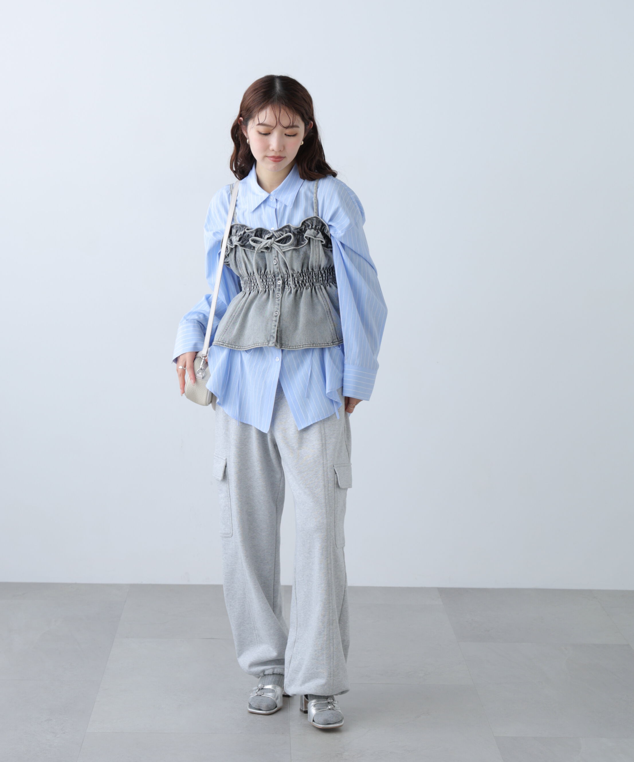  「フロントドロストオーバーサイズシャツ」|シャツ・ブラウス|