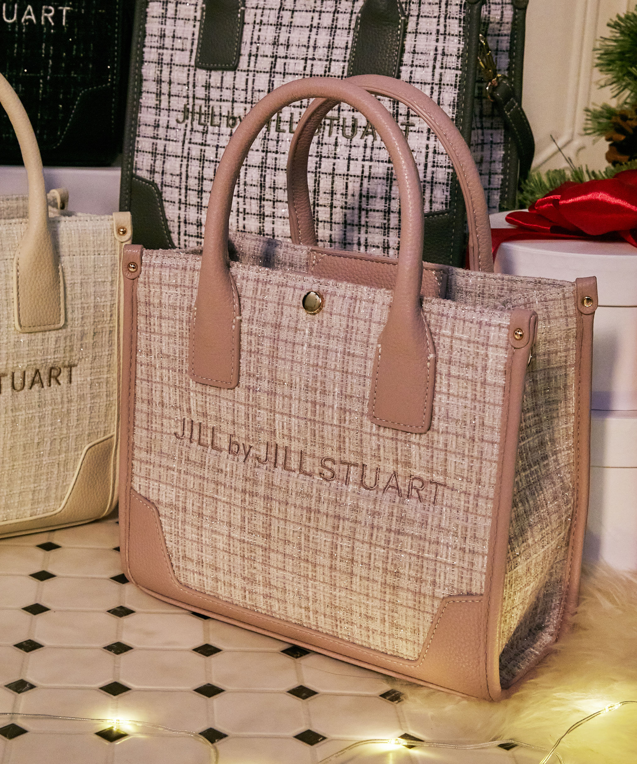  「＜WEB限定カラーあり＞ツイードショルダートート」|その他|ピンク