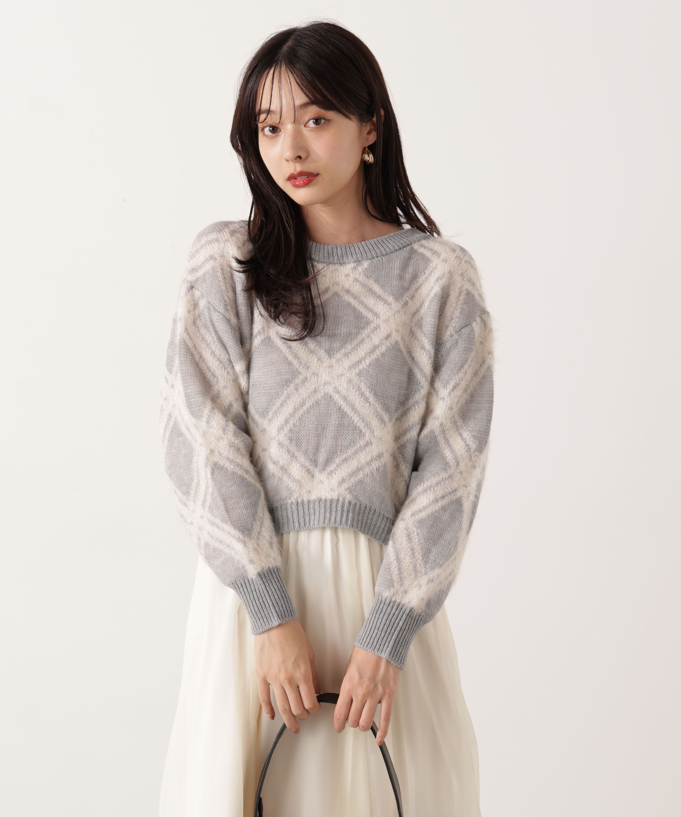 PROPORTION BODY DRESSING「ヘアリーチェックニット  25AW 」|ニット・セーター|