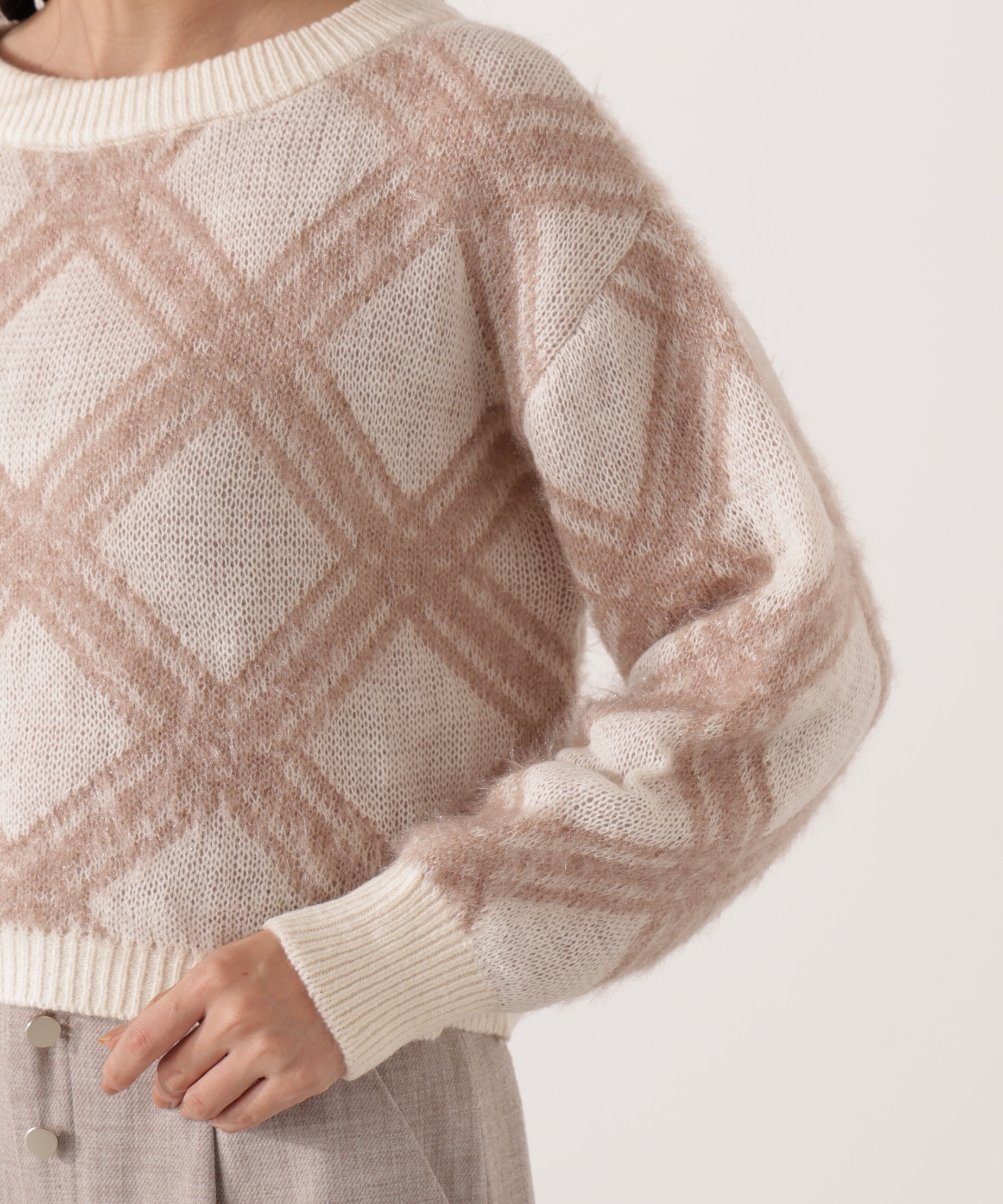 PROPORTION BODY DRESSING「ヘアリーチェックニット  25AW 」|ニット・セーター|