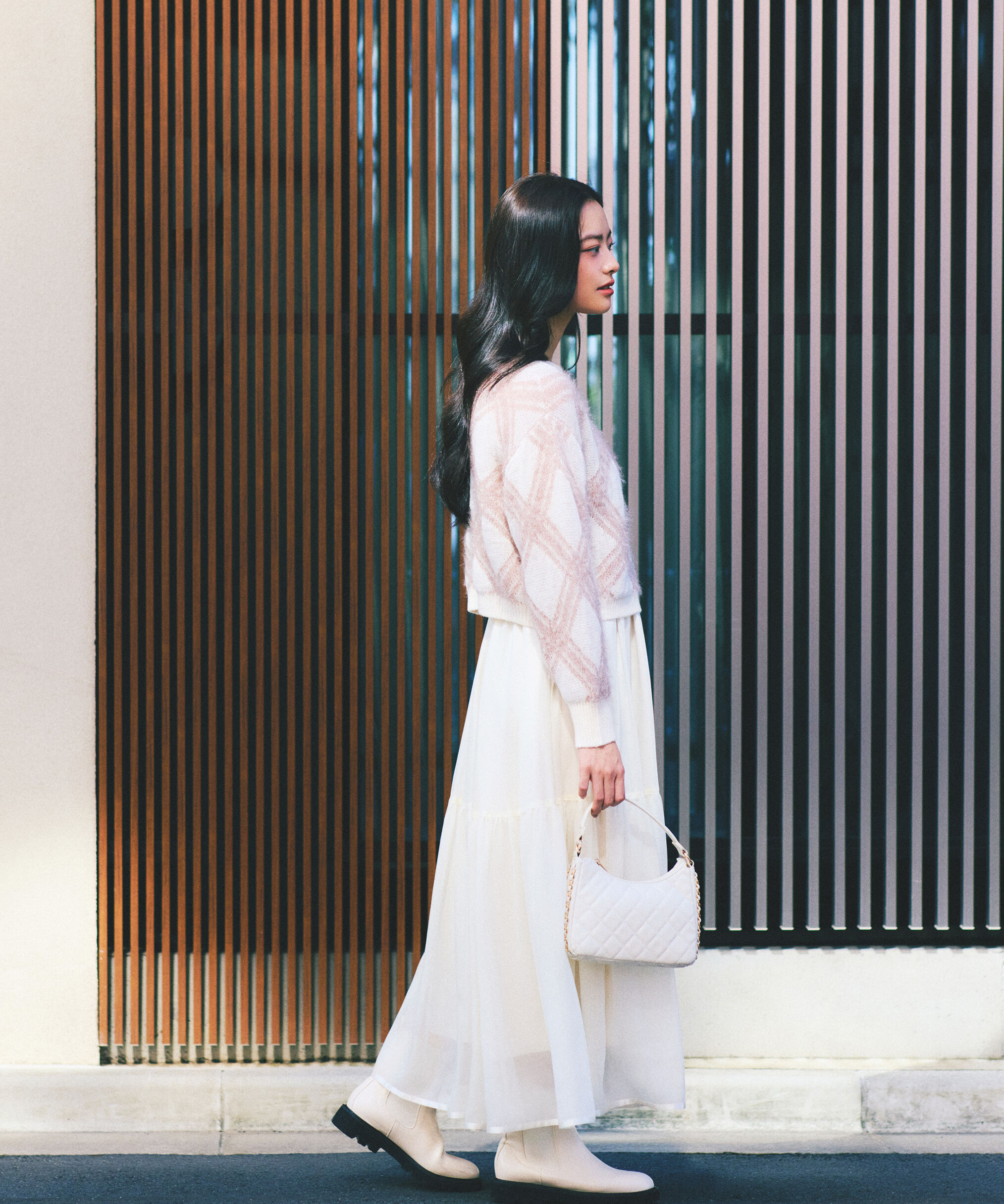 PROPORTION BODY DRESSING「ヘアリーチェックニット  25AW 」|ニット・セーター|