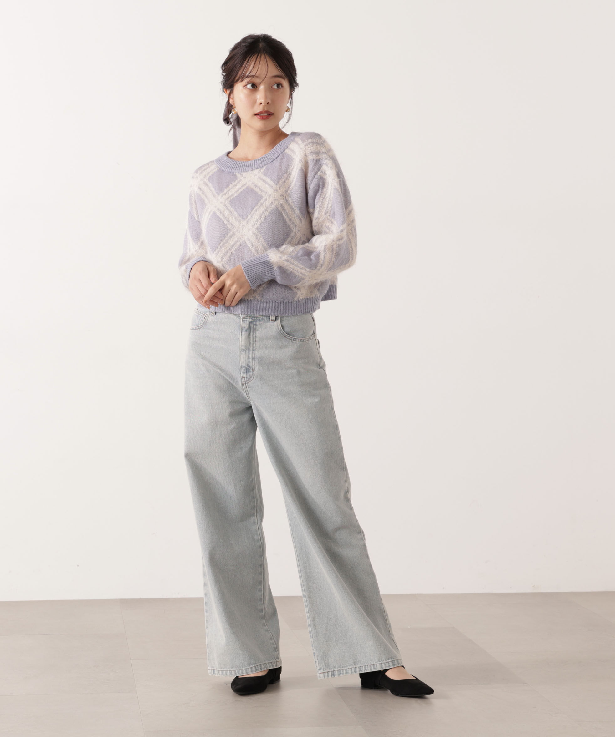 PROPORTION BODY DRESSING「ヘアリーチェックニット  25AW 」|ニット・セーター|