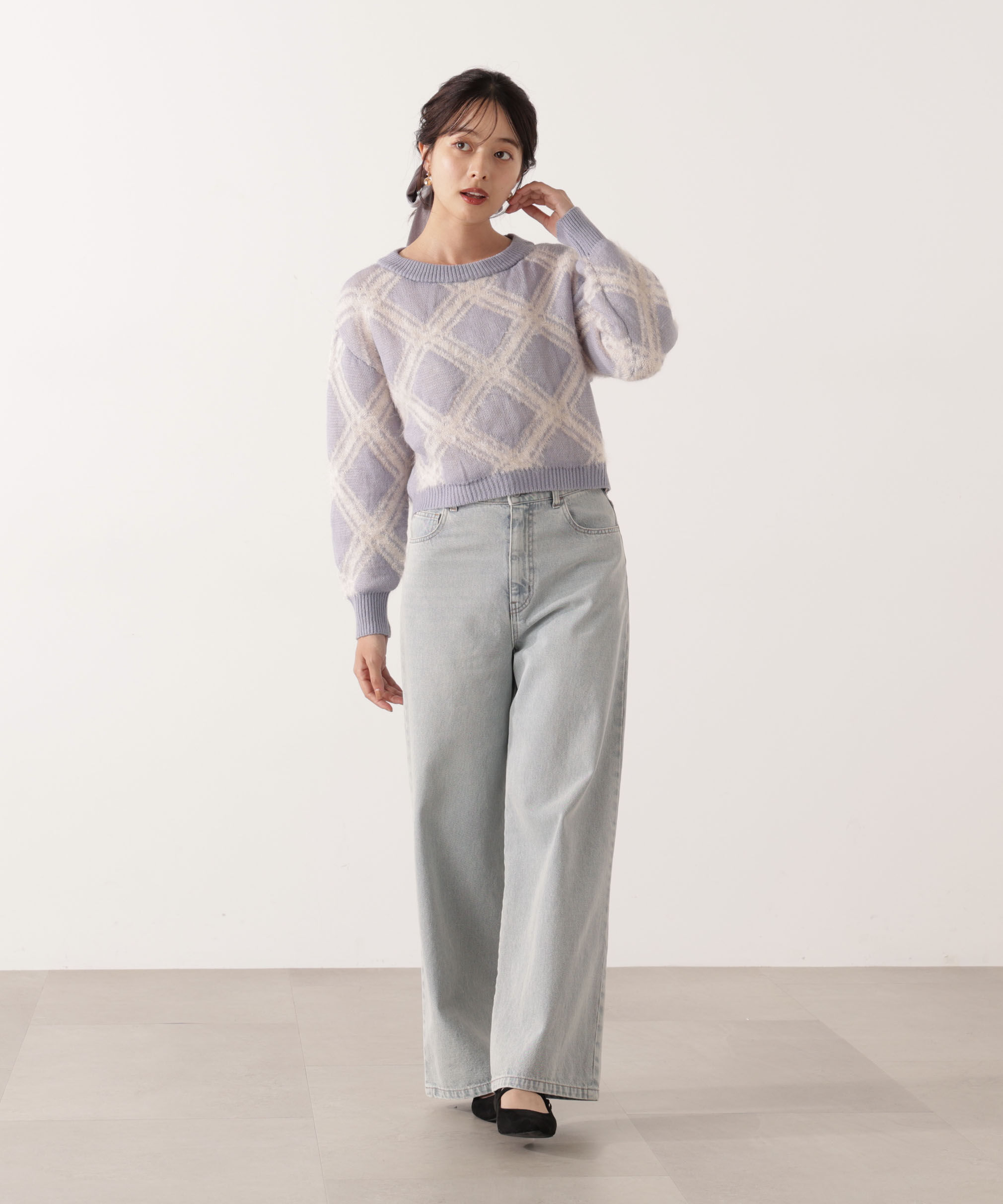 PROPORTION BODY DRESSING「ヘアリーチェックニット  25AW 」|ニット・セーター|