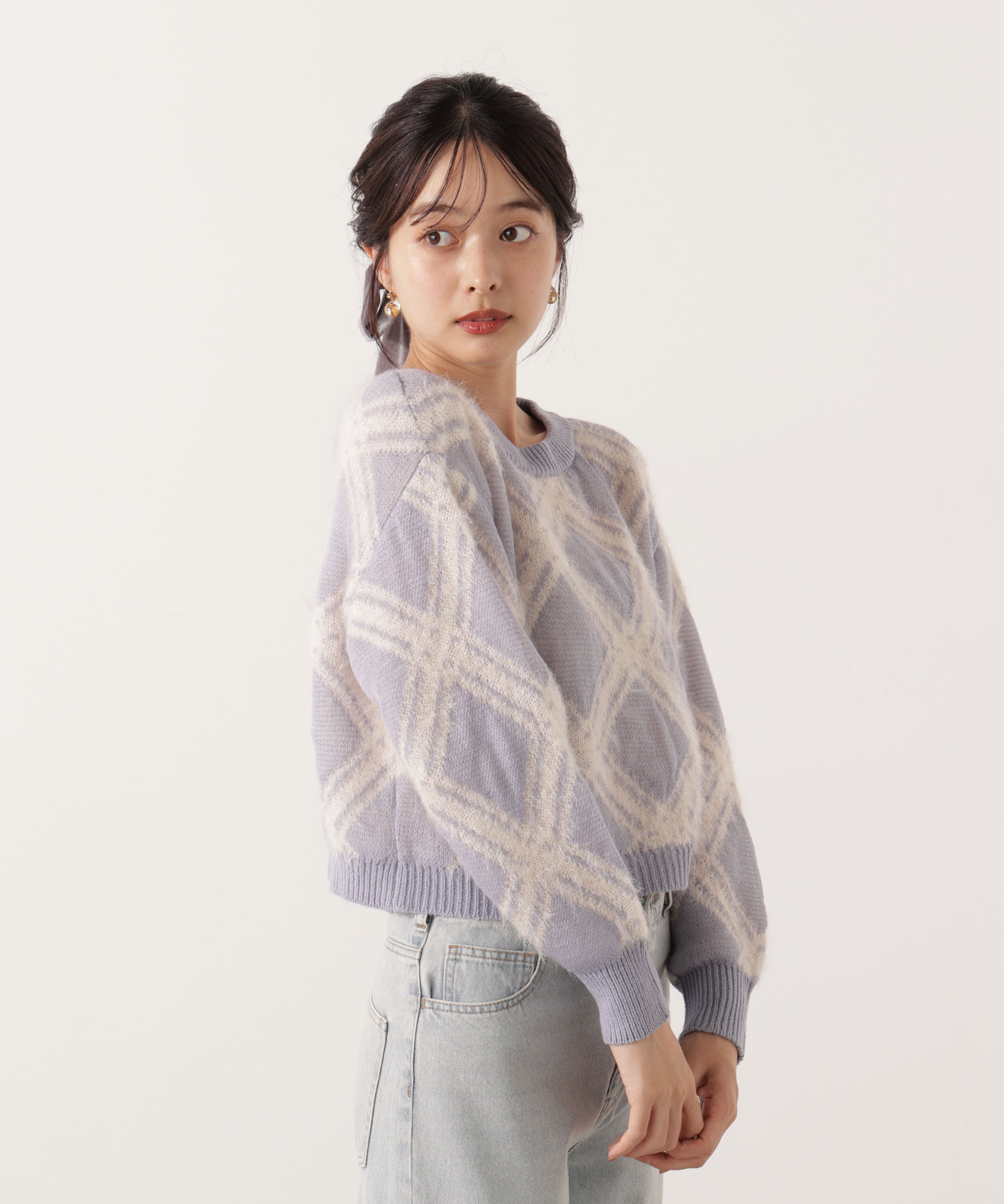 PROPORTION BODY DRESSING「ヘアリーチェックニット  25AW 」|ニット・セーター|