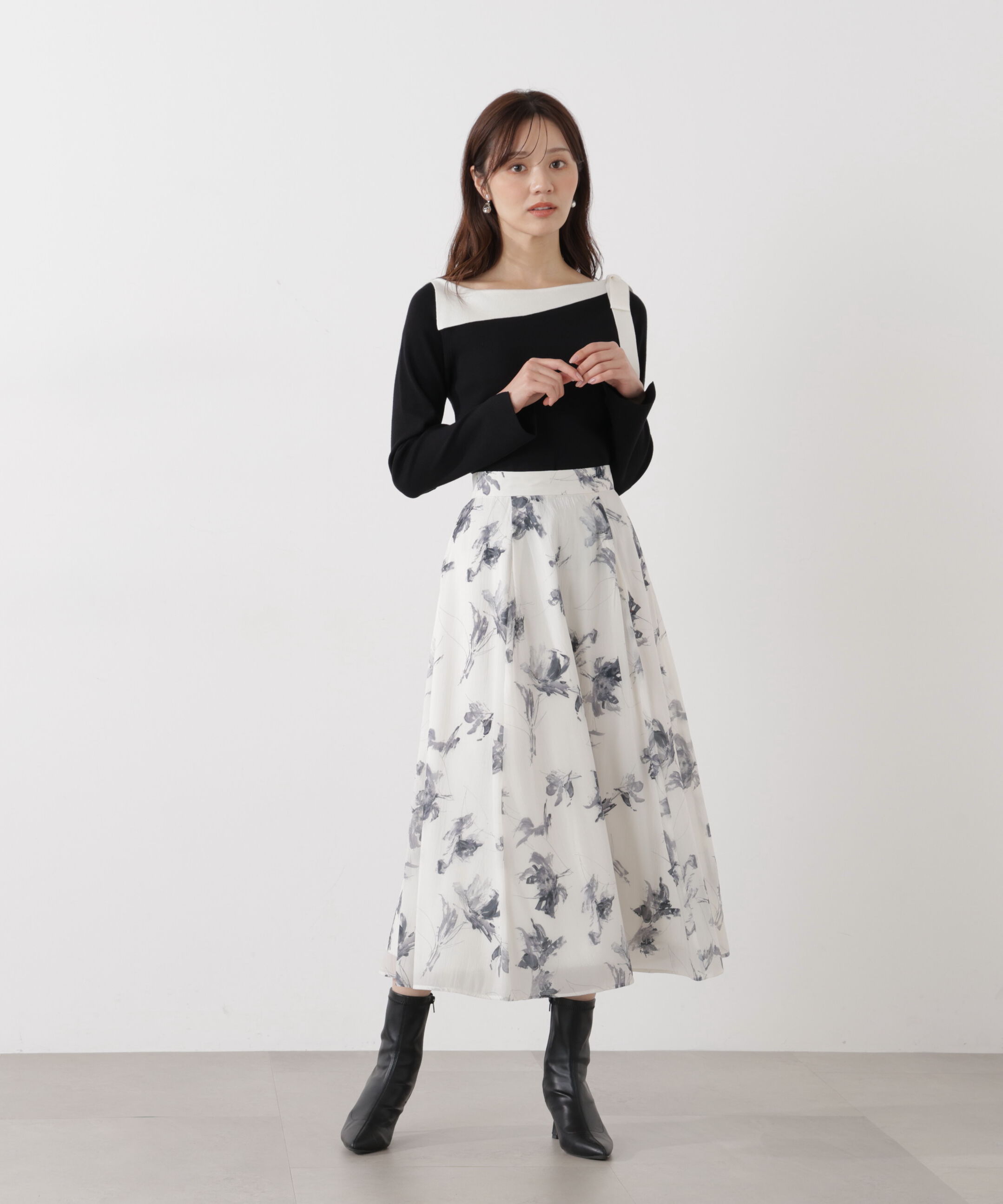 PROPORTION BODY DRESSING「＜ウォッシャブル/UV＞サイドリボン総針ニット」|ニット・セーター|