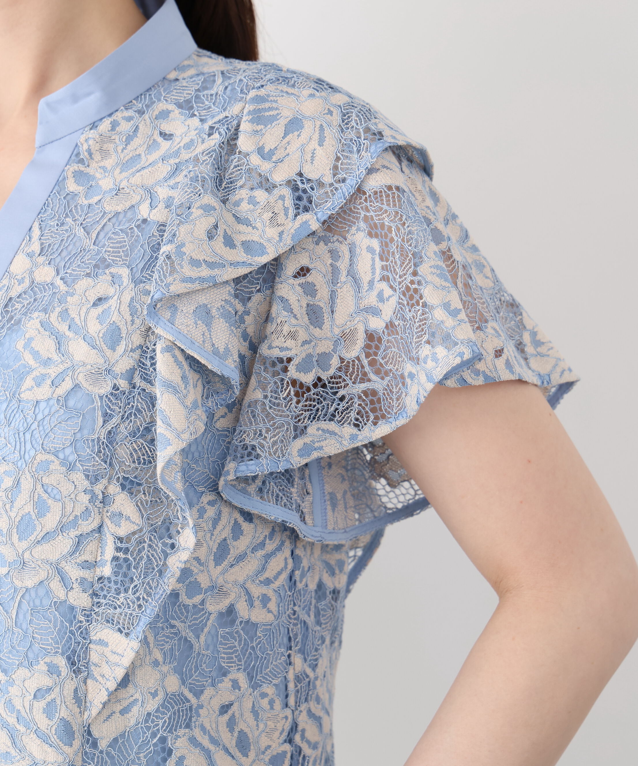  「フラワーレースコンビブラウス」|シャツ・ブラウス|