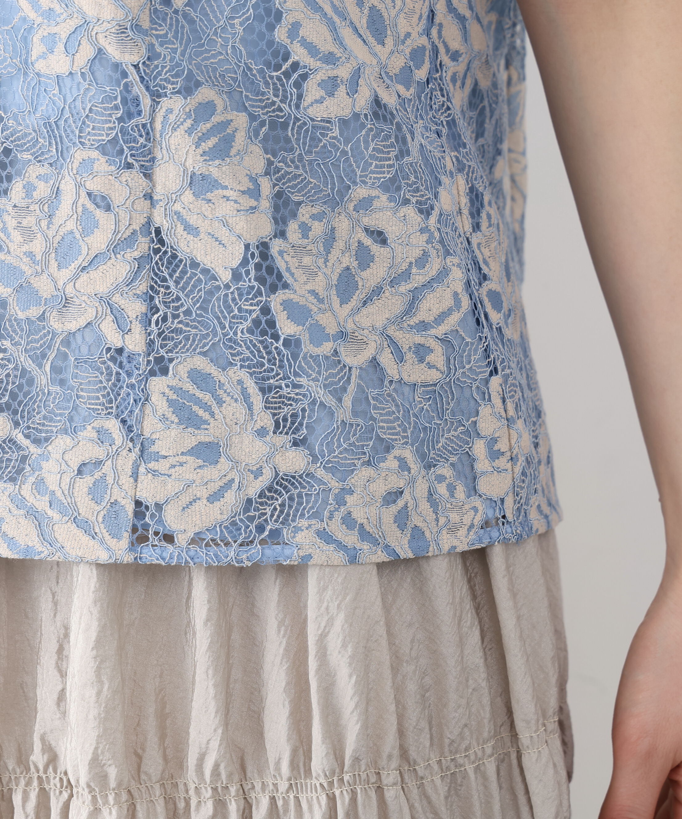  「フラワーレースコンビブラウス」|シャツ・ブラウス|