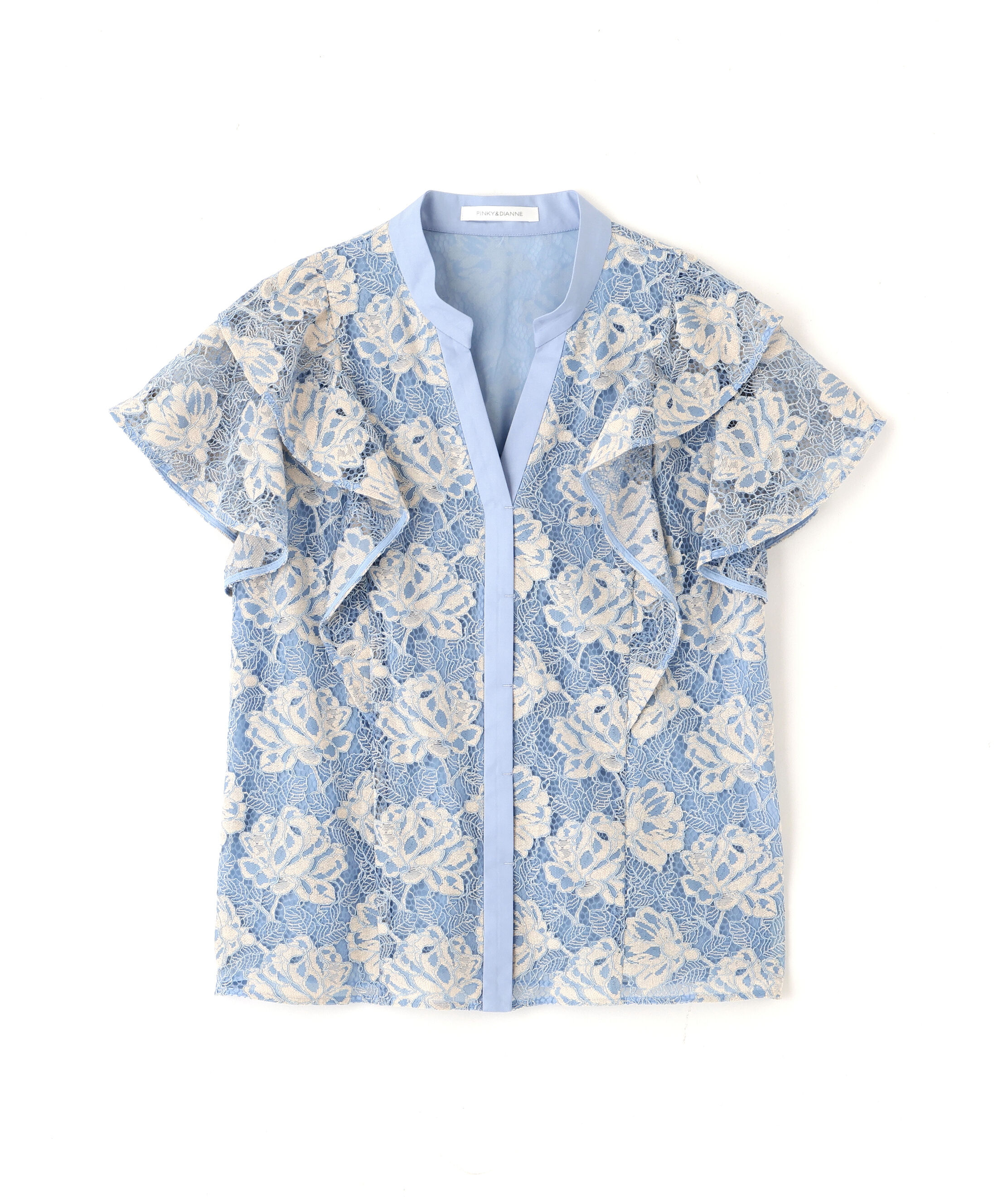  「フラワーレースコンビブラウス」|シャツ・ブラウス|