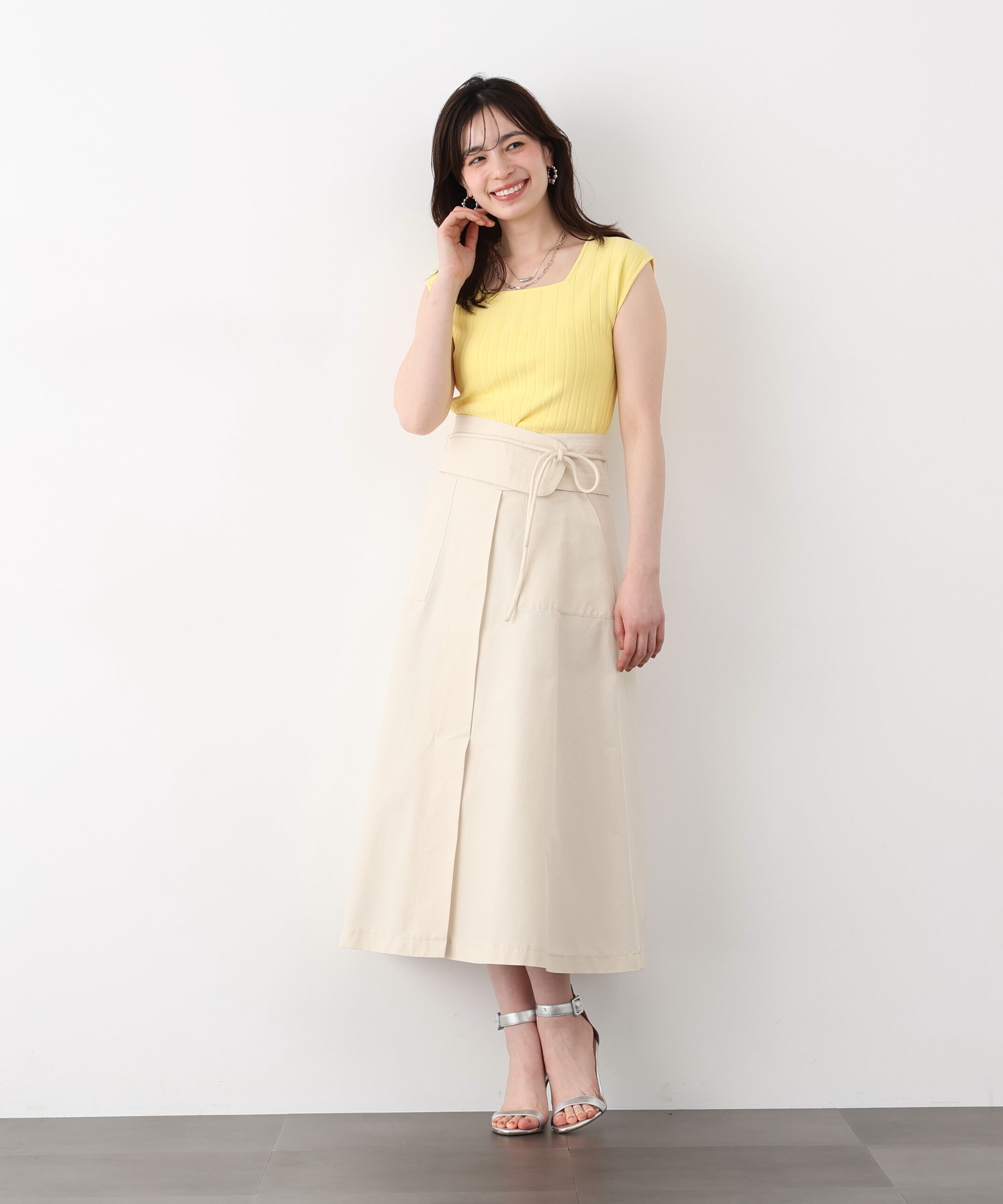  「スクエアネックニットトップス」|ニット・セーター|