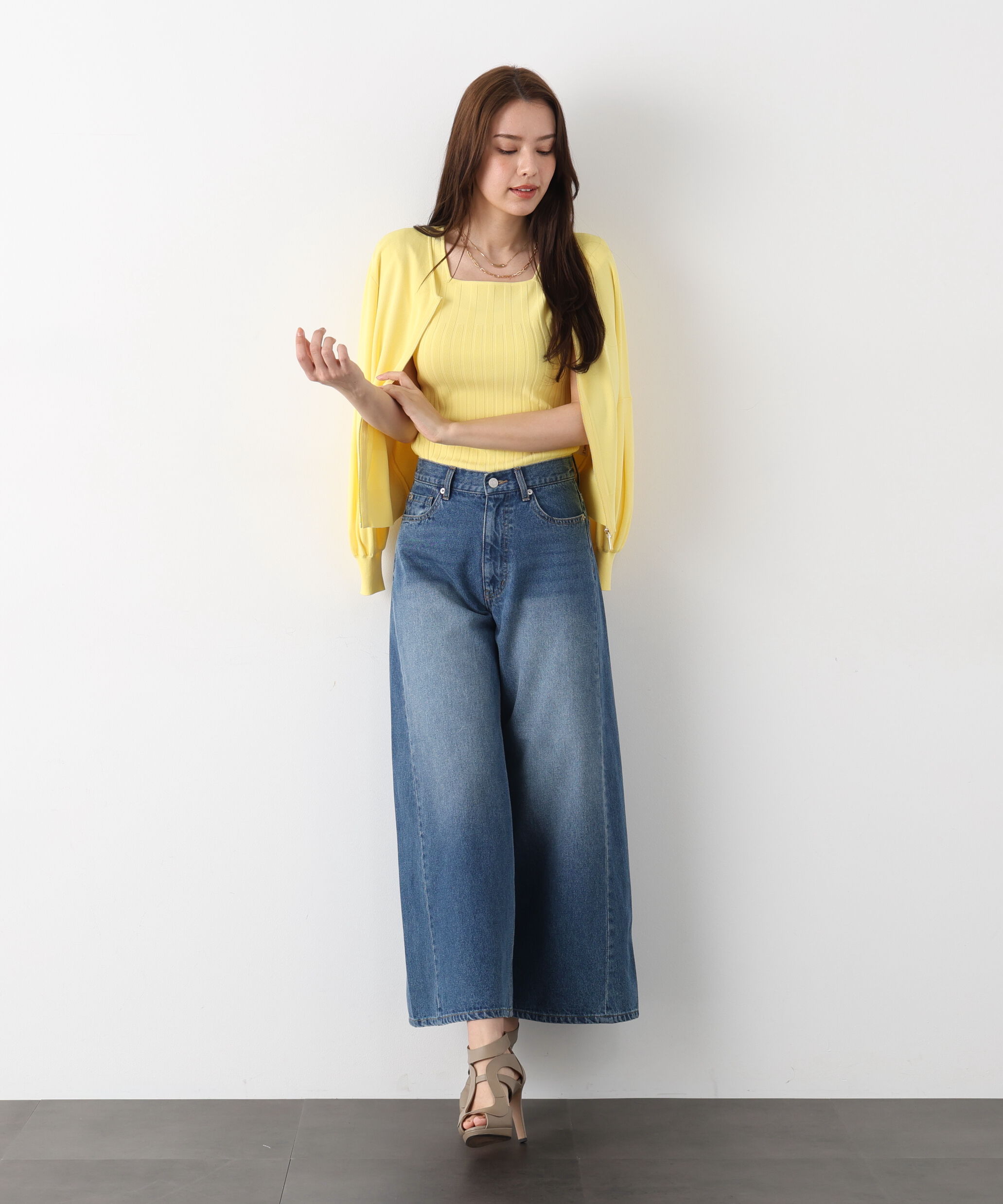  「スクエアネックニットトップス」|ニット・セーター|