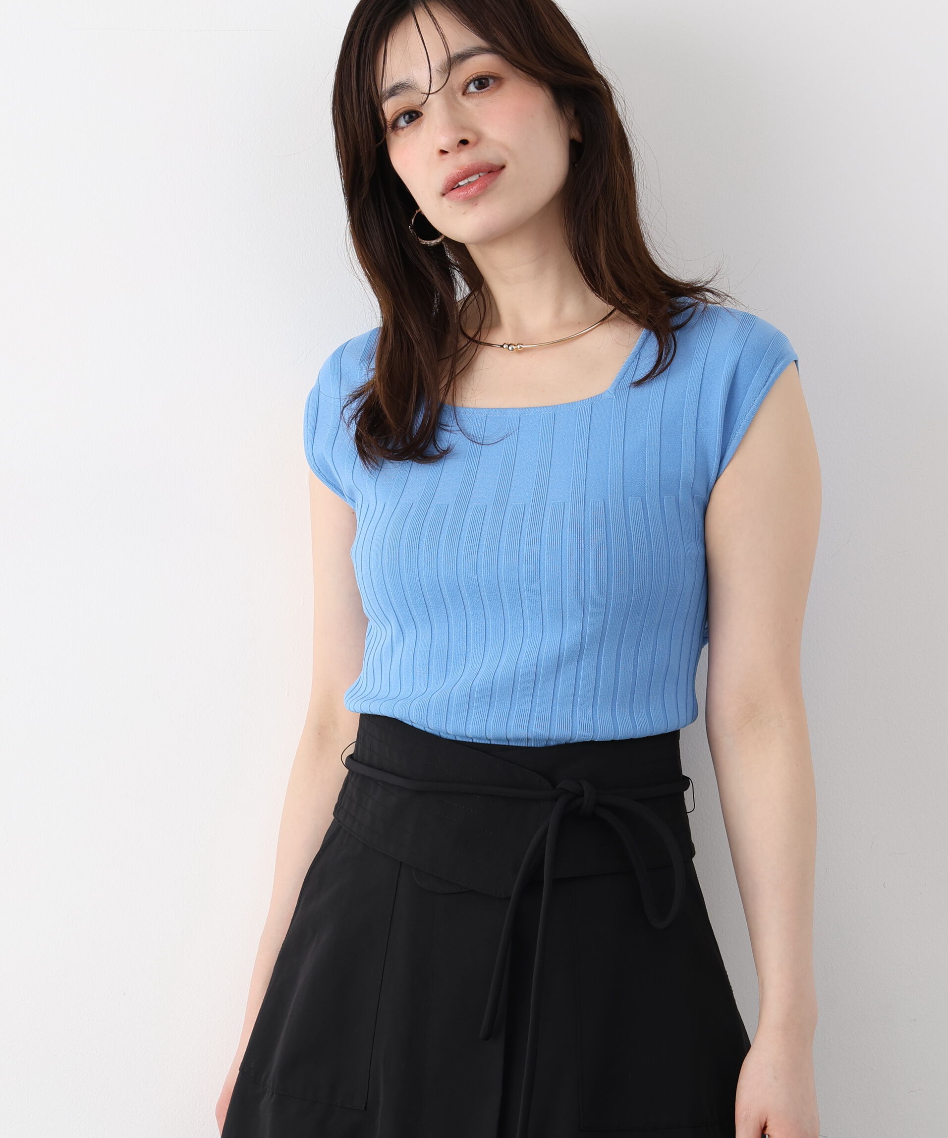  「スクエアネックニットトップス」|ニット・セーター|