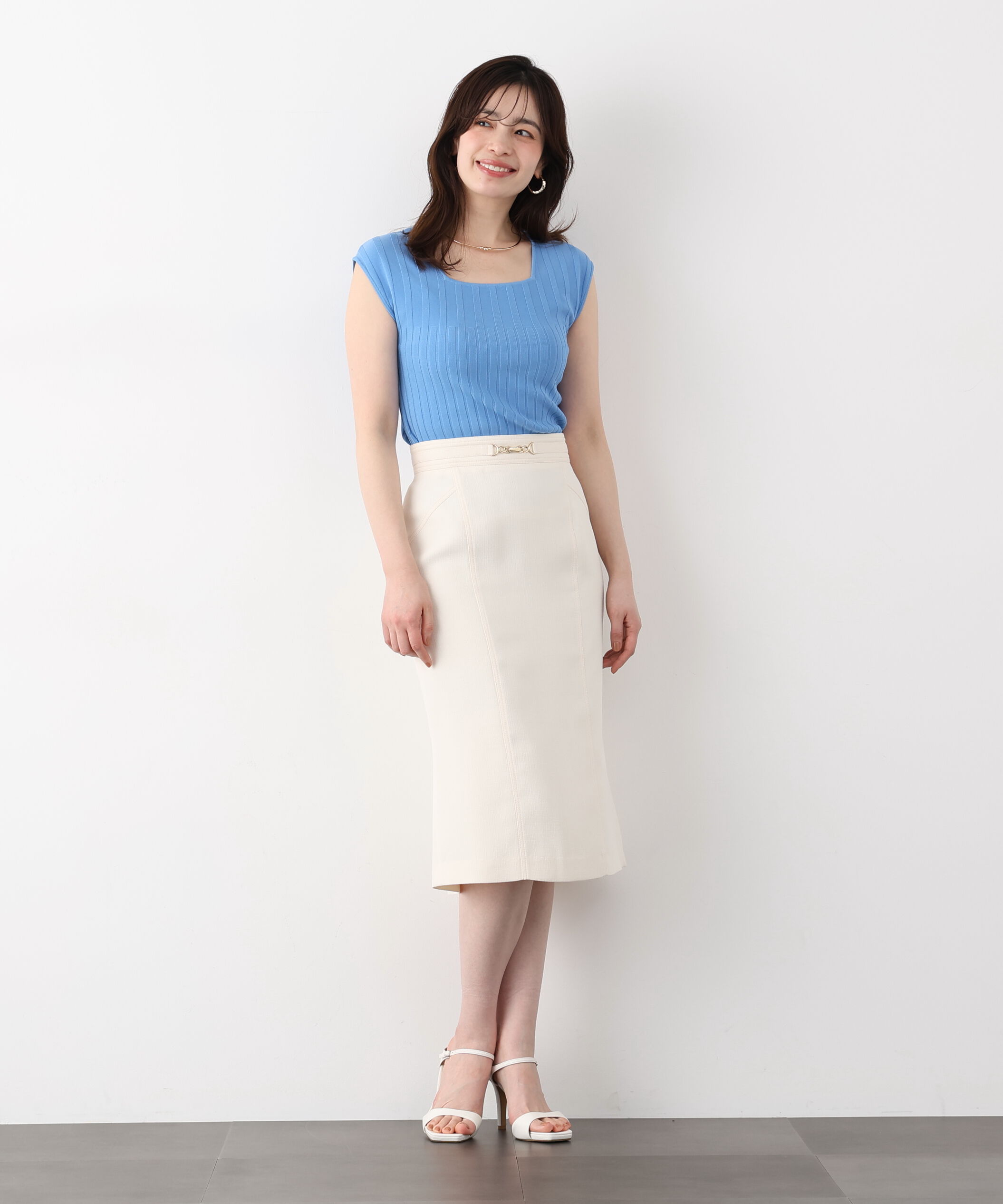  「スクエアネックニットトップス」|ニット・セーター|