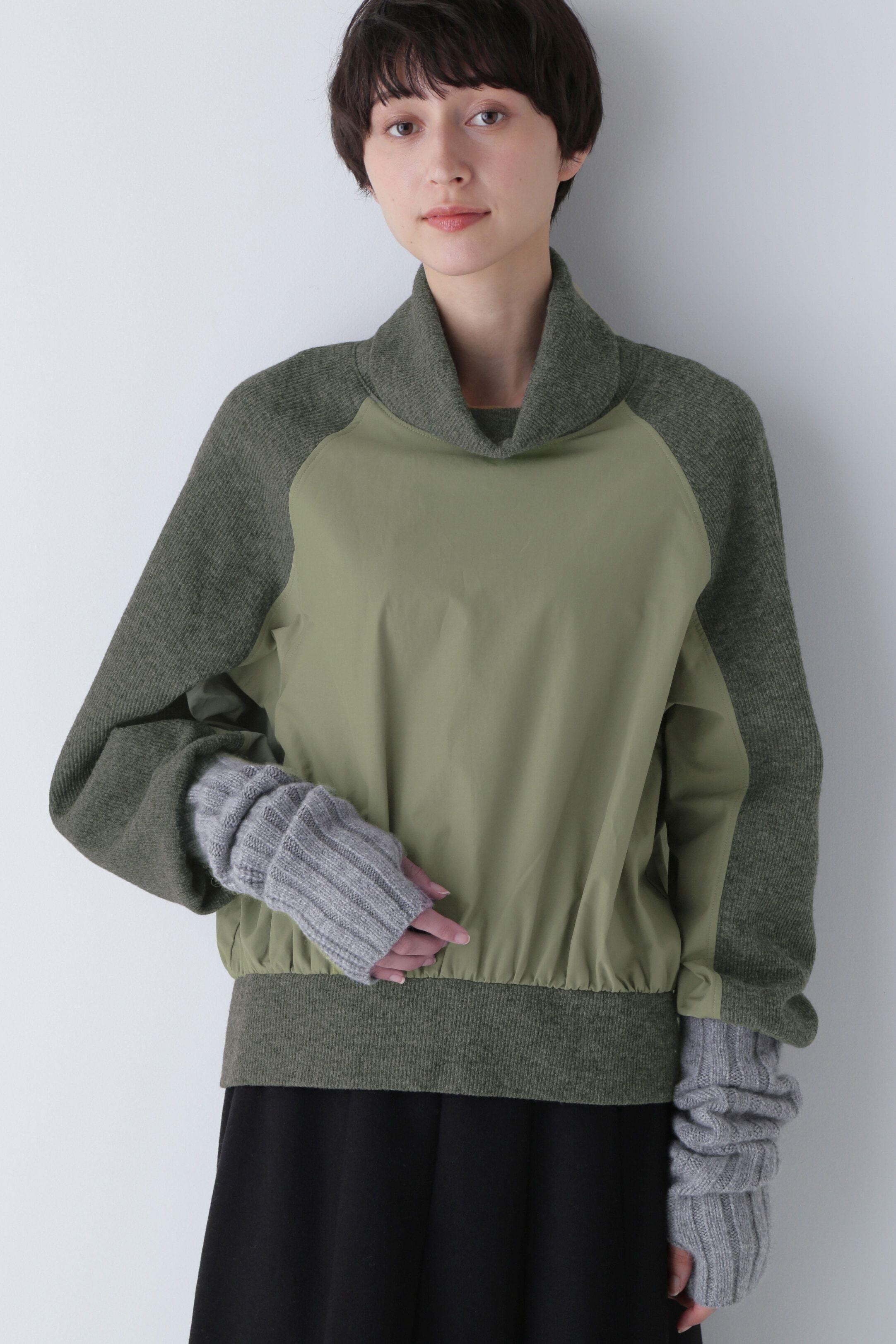  「◆異素材プルオーバー」|Tシャツ・カットソー|TOPグレー