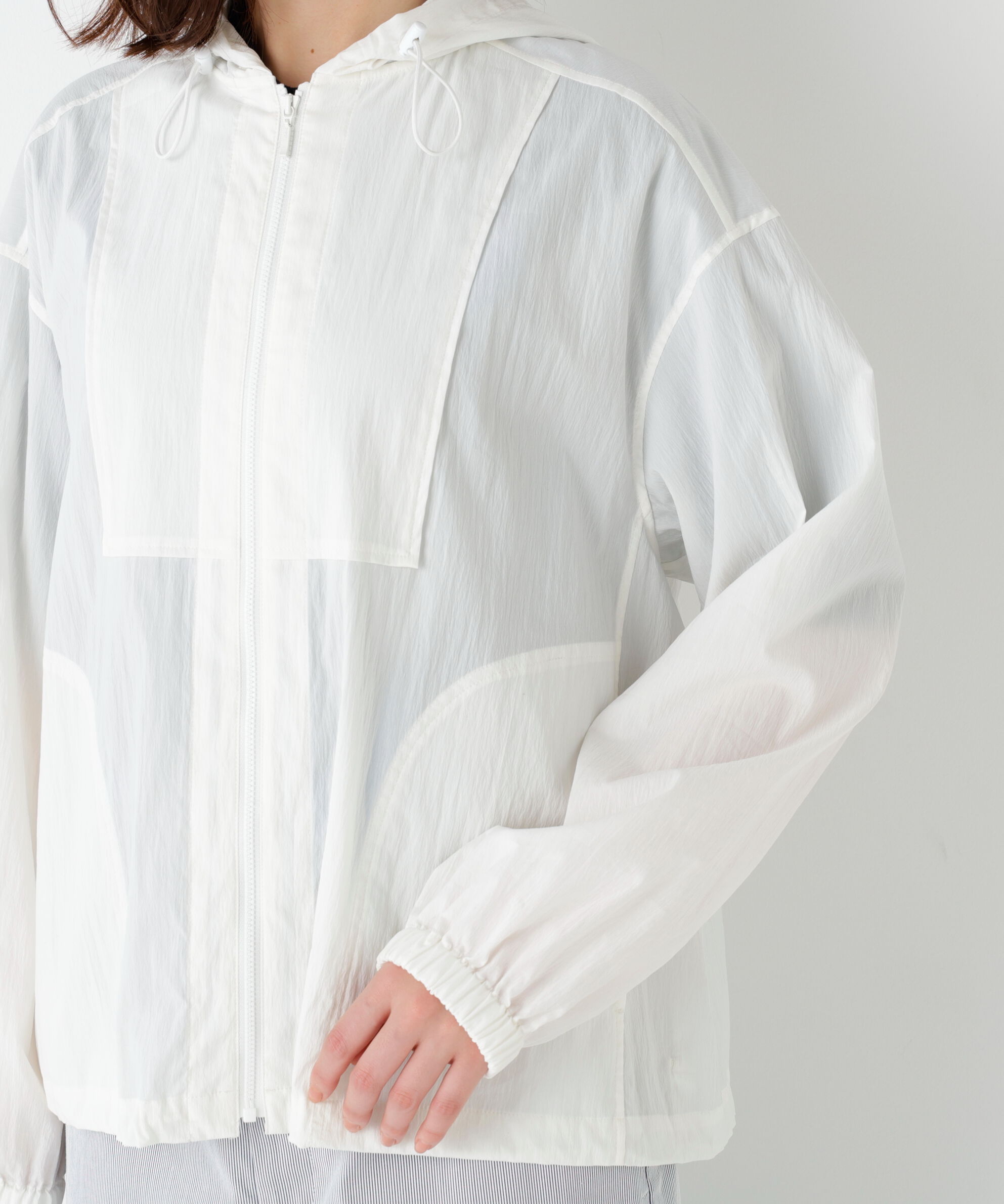  「◆《ウォッシャブル》シアーアノラックフーディーブルゾン」|ブルゾン・スタジャン|