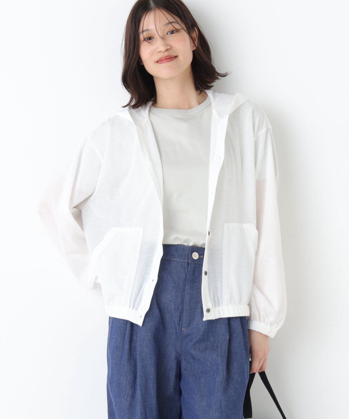  「◆シアー天竺フーディーハオリ」|Tシャツ・カットソー|ホワイト