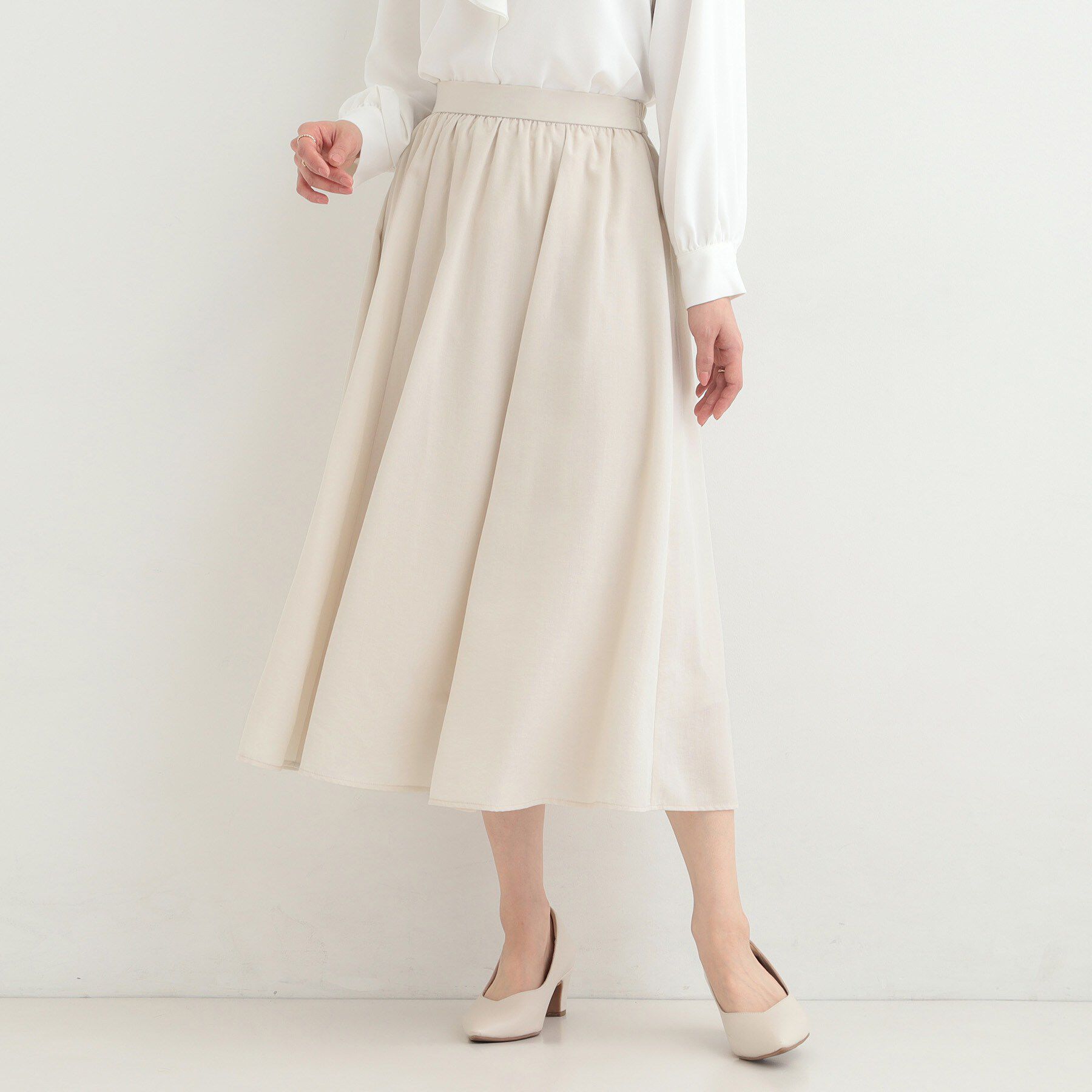 SHOO･LA･RUE「ふんわりと女性らしさ溢れる ギャザーフレアスカート」|スカート|