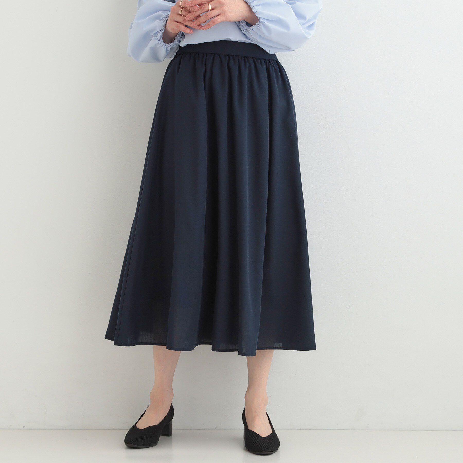 SHOO･LA･RUE「ふんわりと女性らしさ溢れる ギャザーフレアスカート」|スカート|