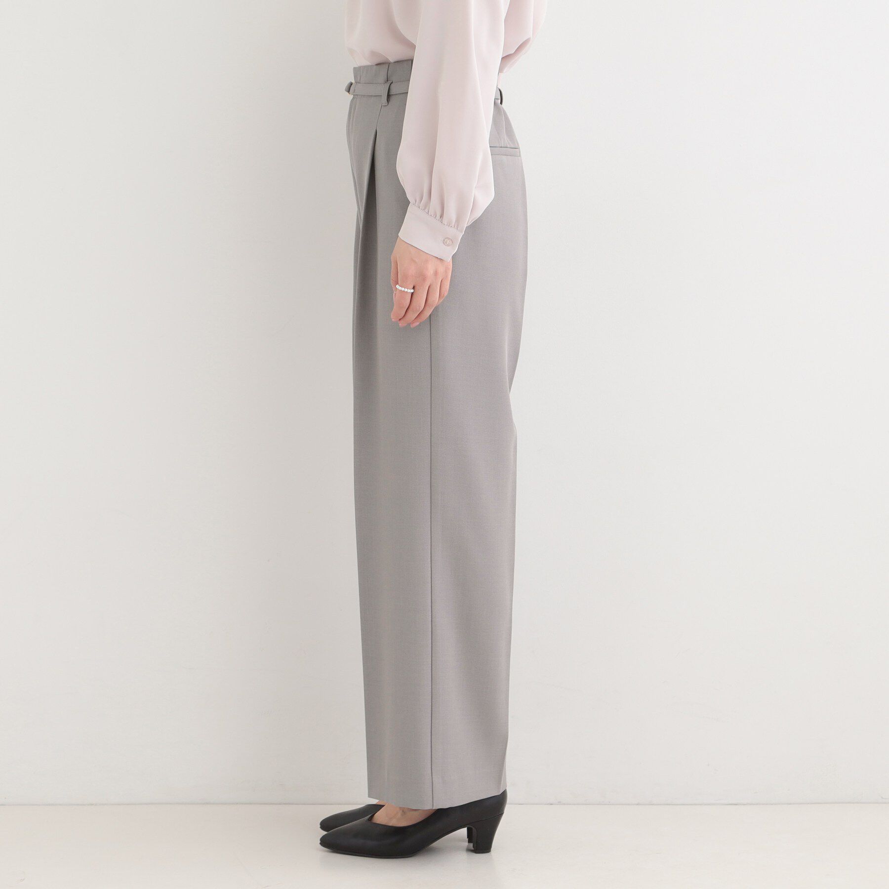 SHOO･LA･RUE「【セットアップ可/多機能】センタープレスできちんと見え ベルト付きワイドパンツ」|その他|