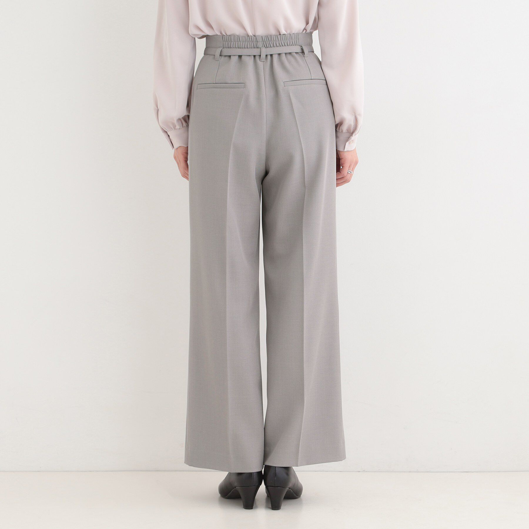 SHOO･LA･RUE「【セットアップ可/多機能】センタープレスできちんと見え ベルト付きワイドパンツ」|その他|