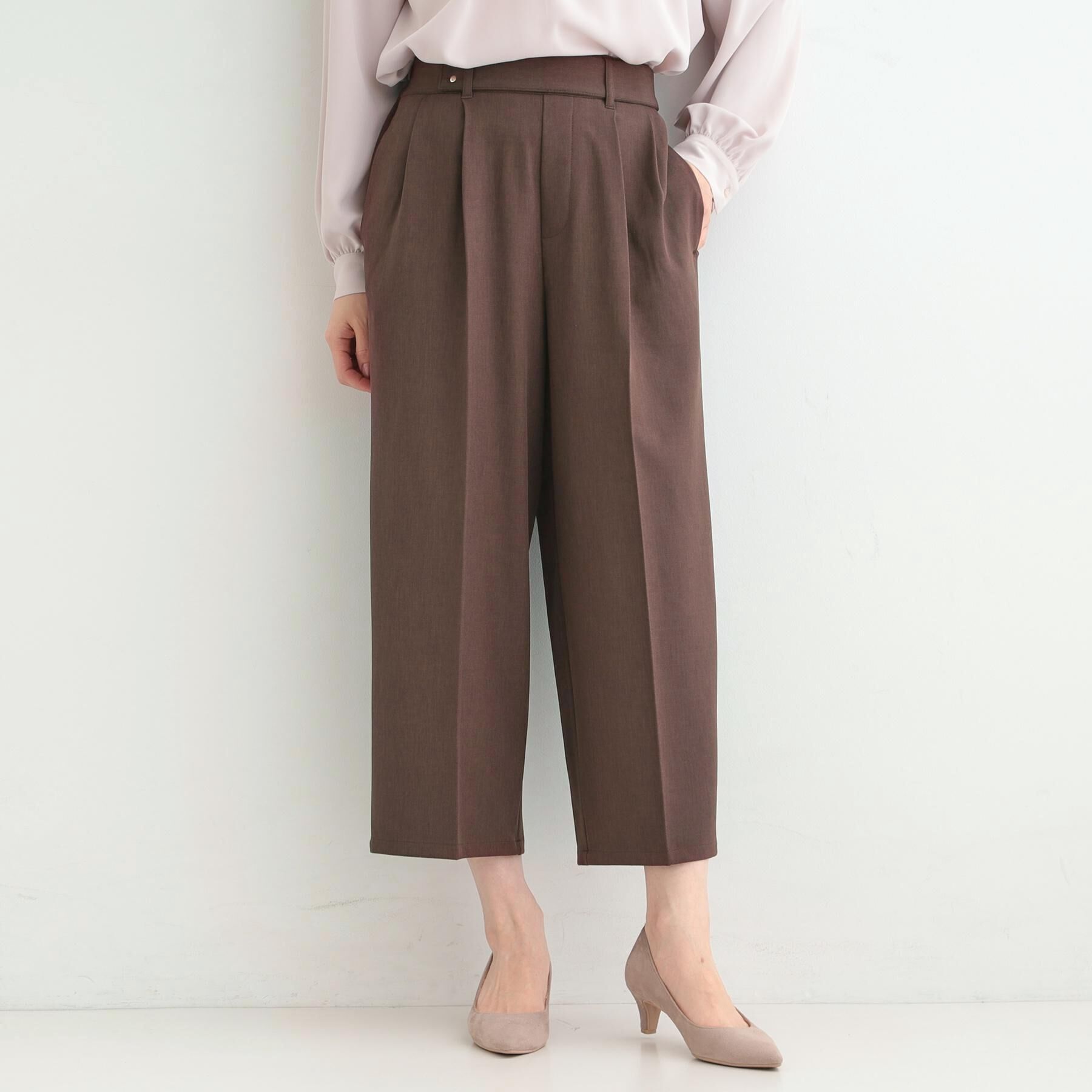 SHOO･LA･RUE「【着丈選べる/S-LL/洗濯機可】楽ちん&times;きれいみえ　ストレッチワイドパンツ」|その他|