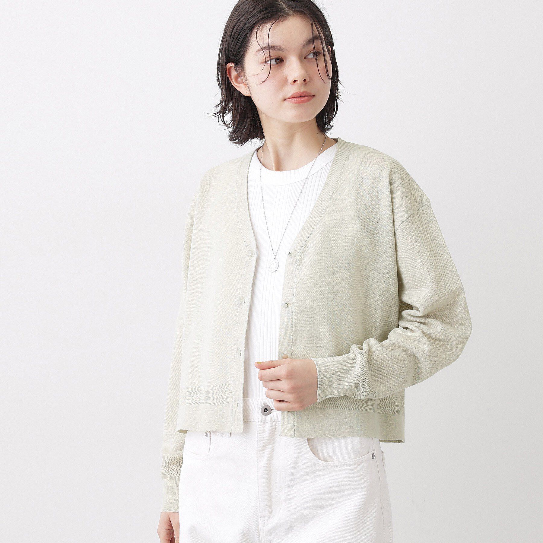 Dessin「【洗える】コットンブレンドVネックカーディガン」|カーディガン|