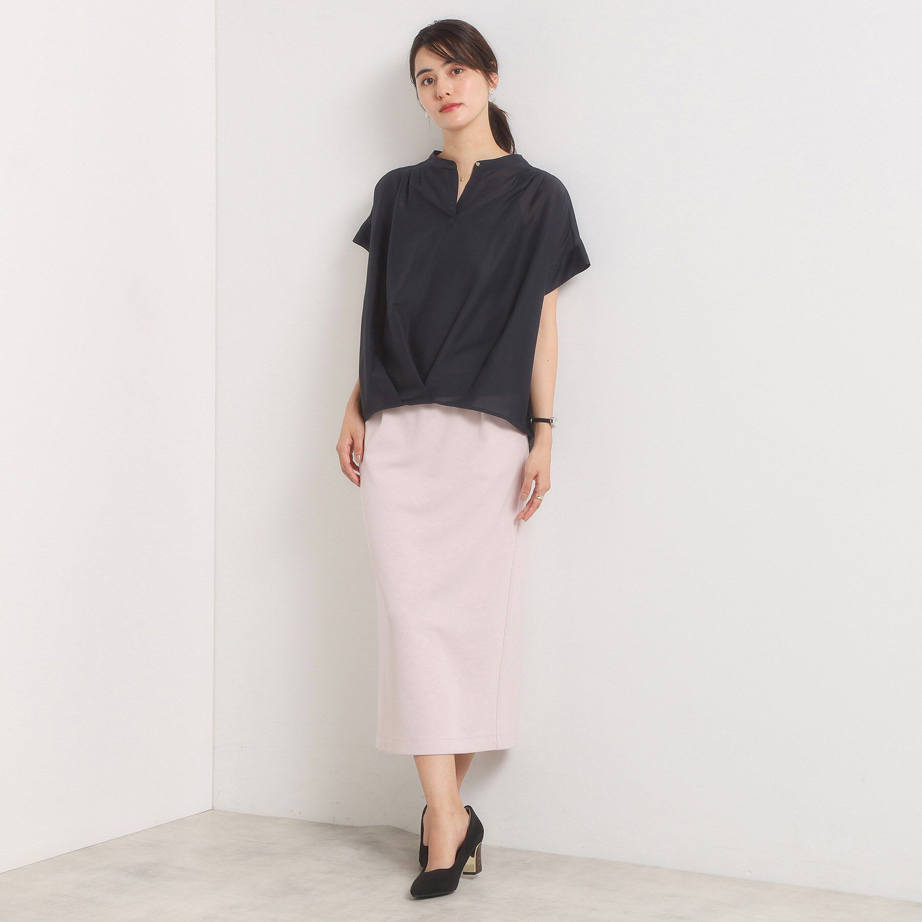 ITS&rsquo;DEMO「【手洗い可】シアー裾タックブラウス」|シャツ・ブラウス|