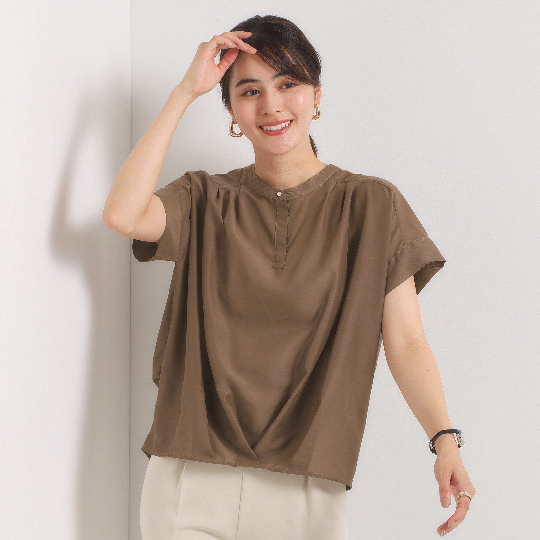 ITS&rsquo;DEMO「【手洗い可】シアー裾タックブラウス」|シャツ・ブラウス|