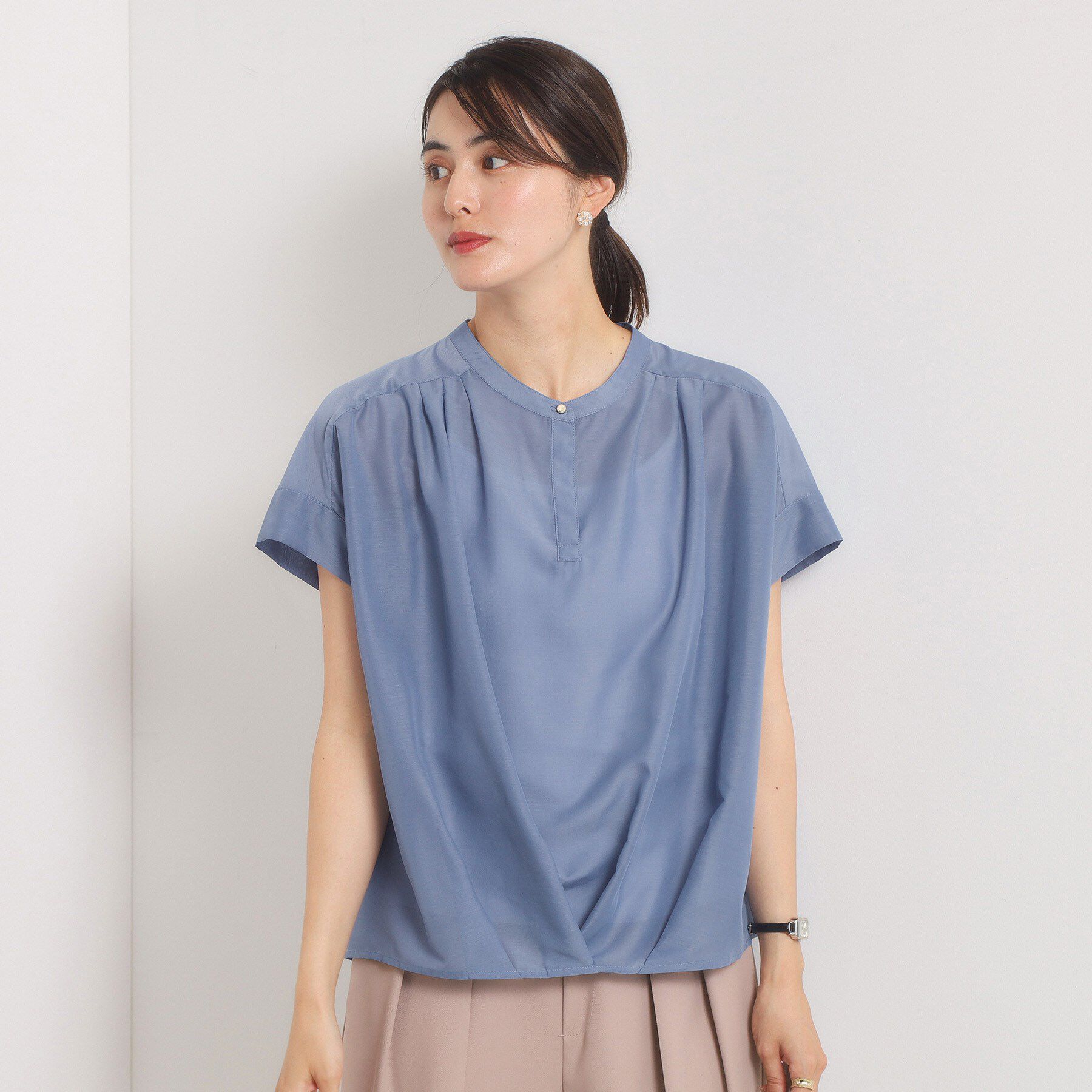 ITS&rsquo;DEMO「【手洗い可】シアー裾タックブラウス」|シャツ・ブラウス|