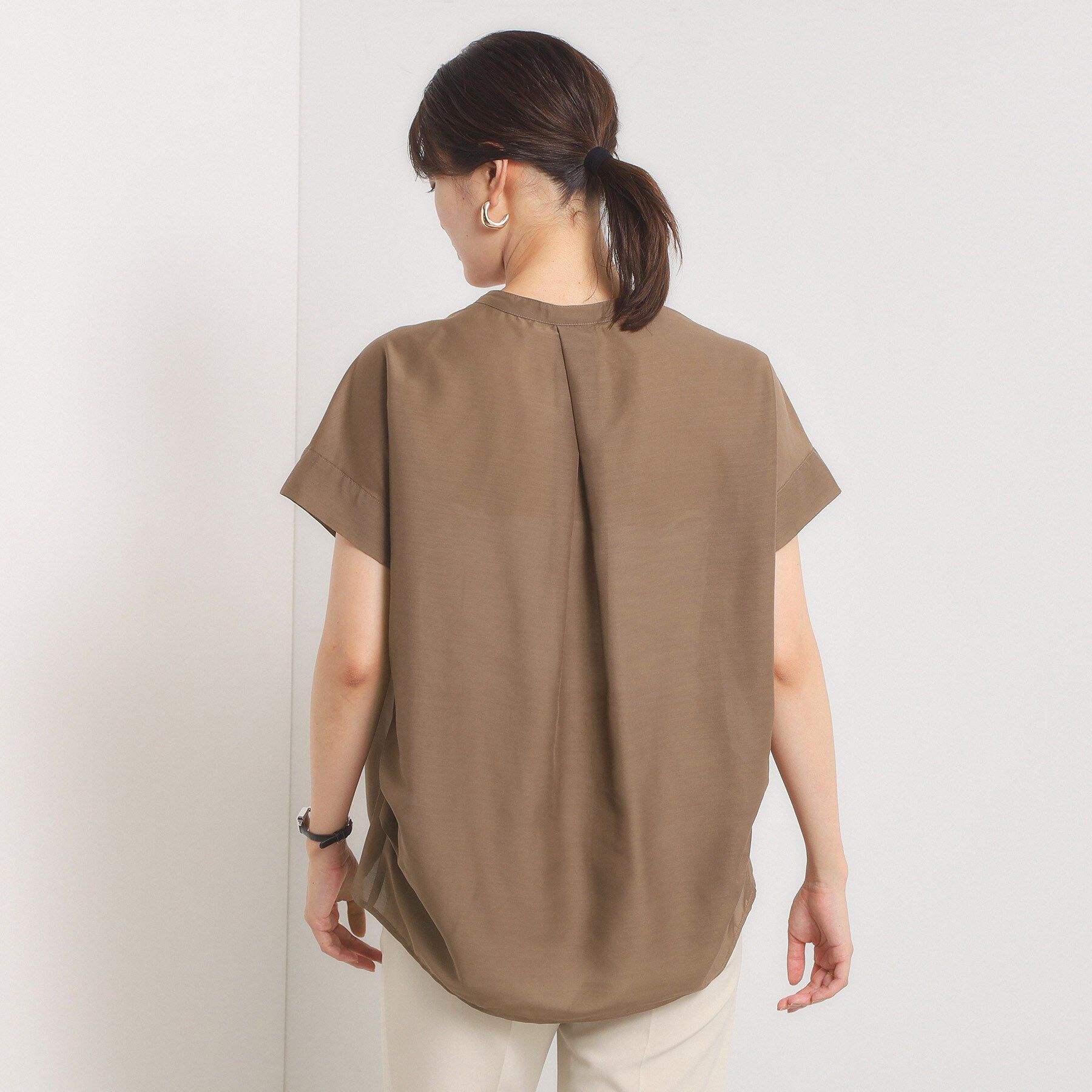 ITS&rsquo;DEMO「【手洗い可】シアー裾タックブラウス」|シャツ・ブラウス|