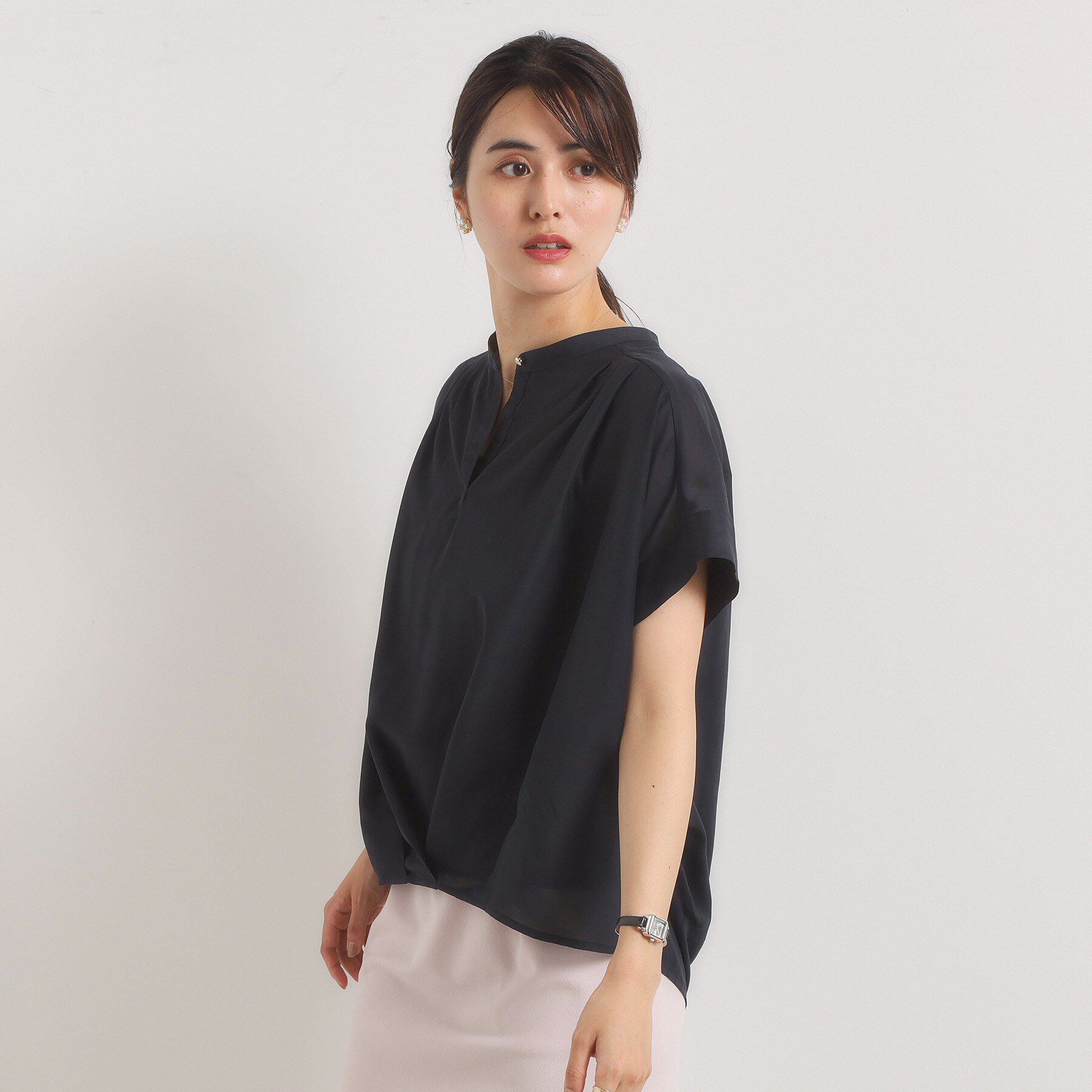 ITS&rsquo;DEMO「【手洗い可】シアー裾タックブラウス」|シャツ・ブラウス|