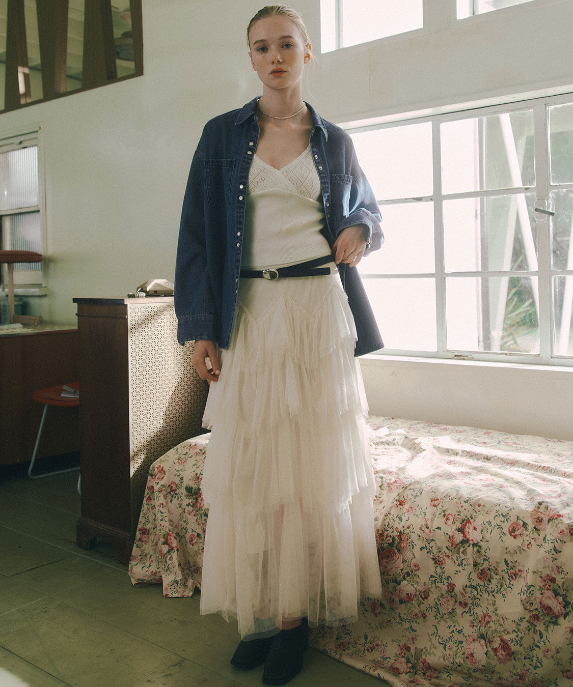 COCO DEAL「ボタンデザインリヨセルデニムシャツ」|シャツ・ブラウス|