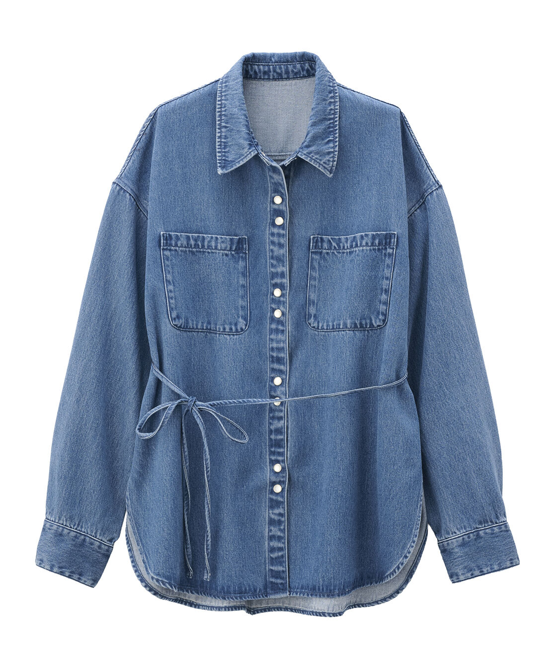 COCO DEAL「ボタンデザインリヨセルデニムシャツ」|シャツ・ブラウス|