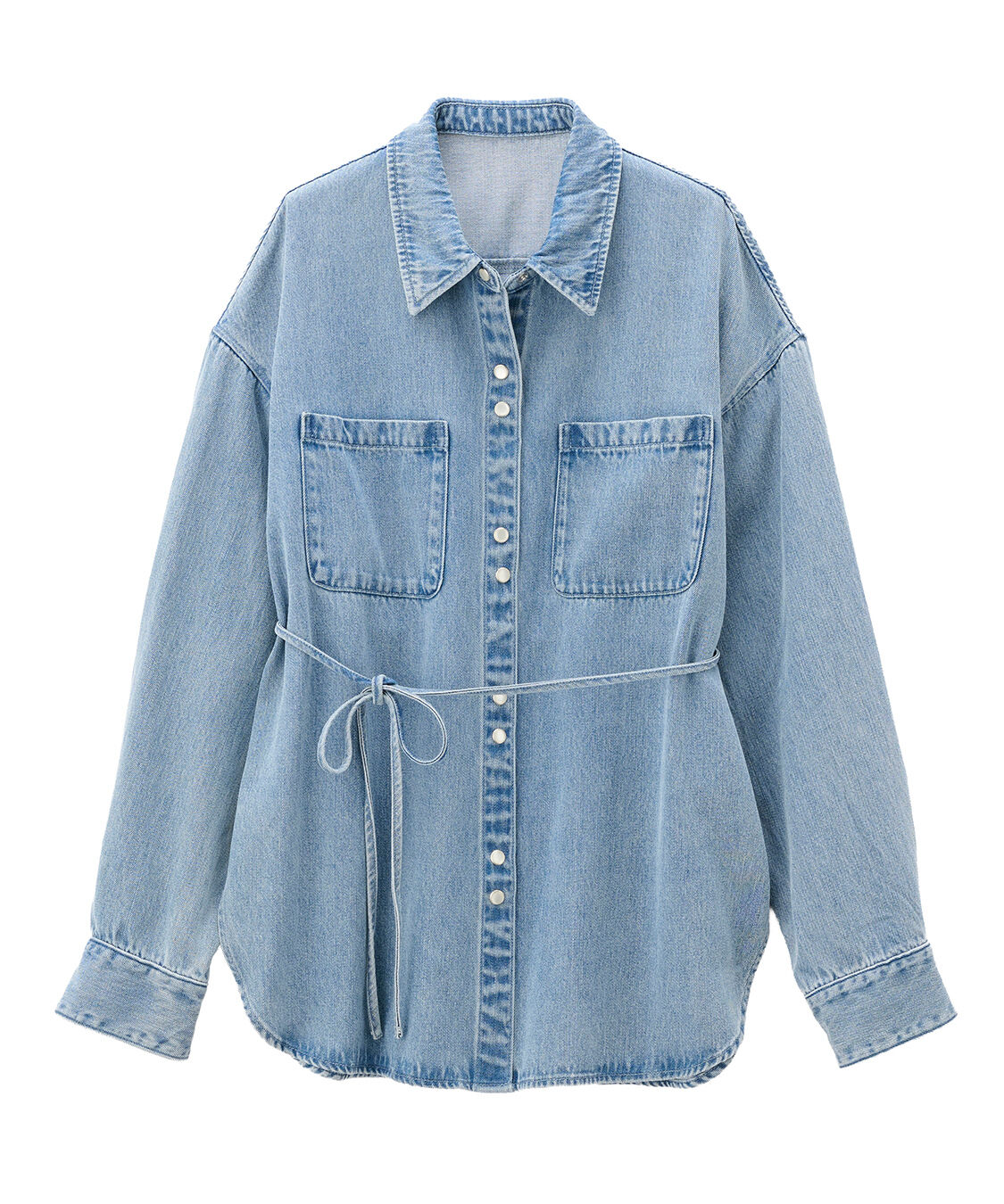 COCO DEAL「ボタンデザインリヨセルデニムシャツ」|シャツ・ブラウス|