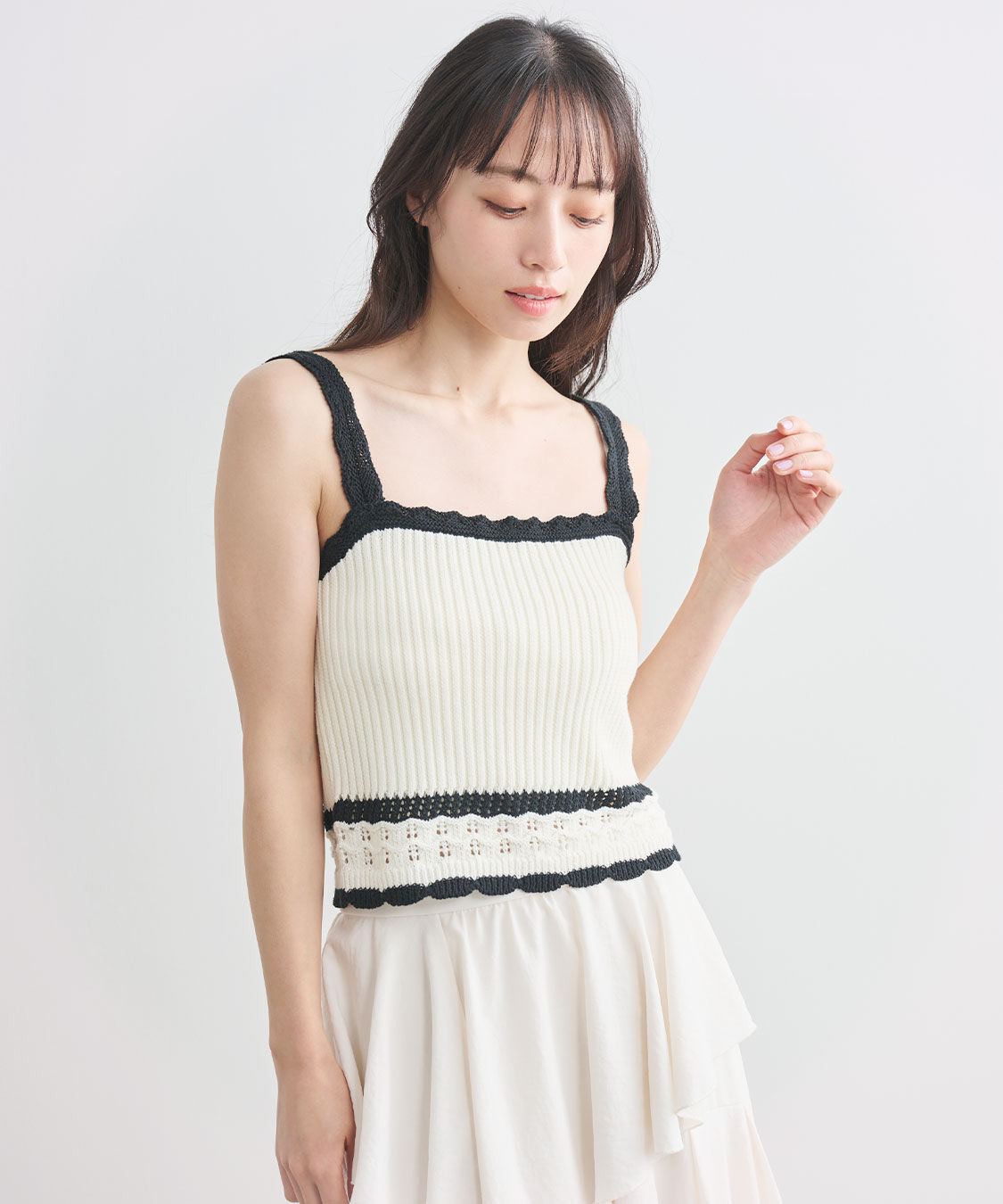 COCO DEAL「柄編みニットキャミトップス」|ニット・セーター|